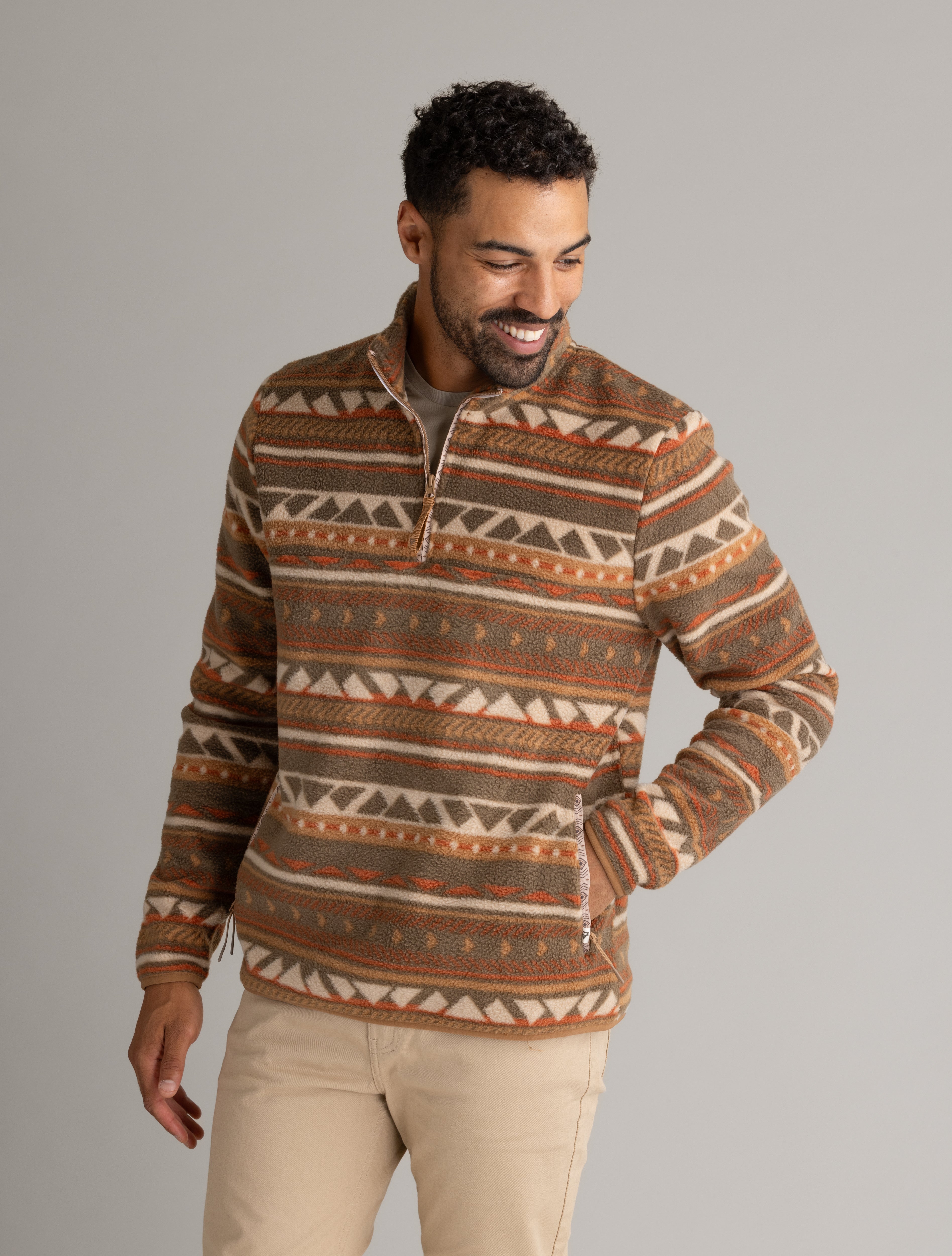 Men's Subzero Heavy Printed Fleece 1/4 ZIp Pullover - LIV Outdoor