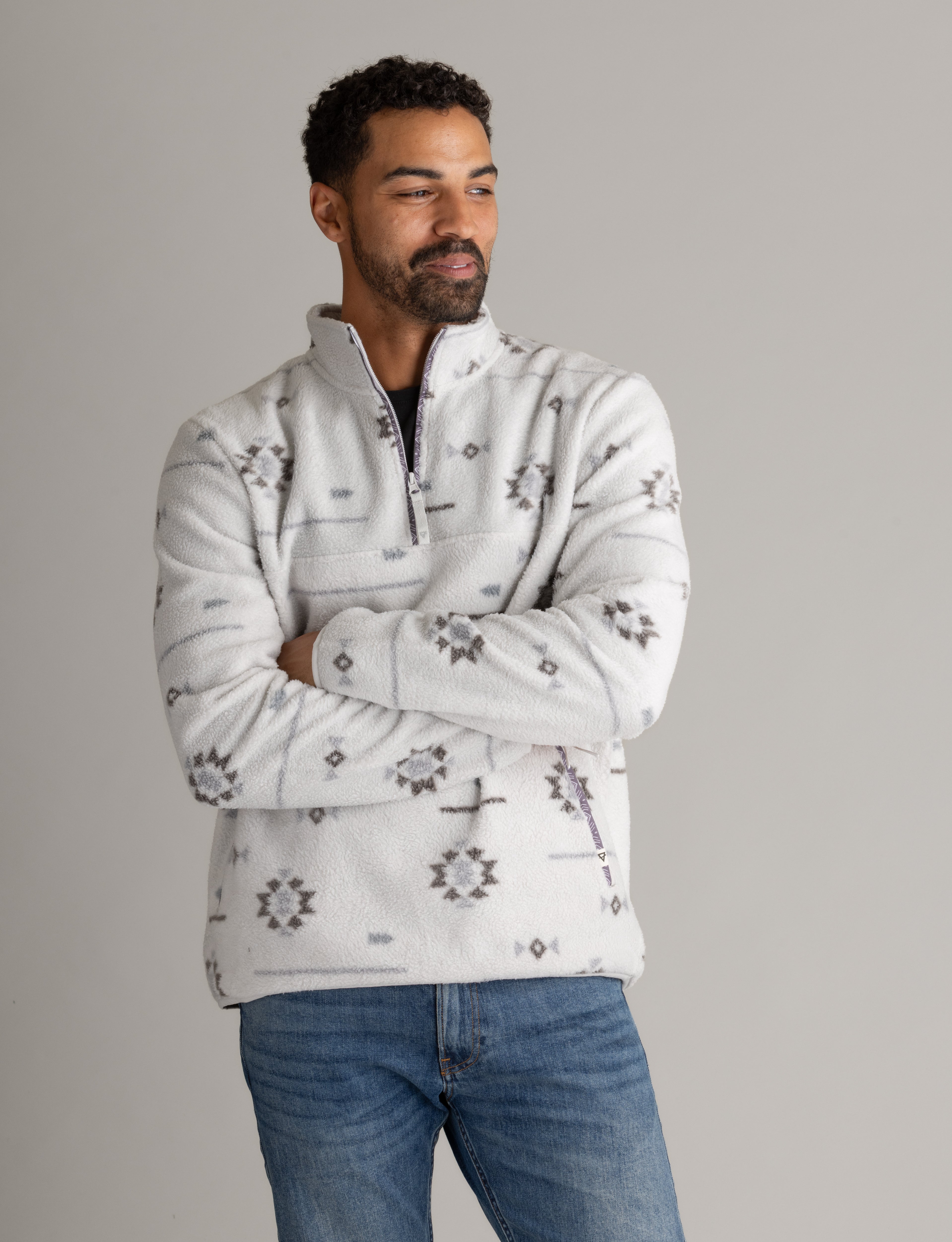 Men's Subzero Heavy Printed Fleece 1/4 ZIp Pullover - LIV Outdoor