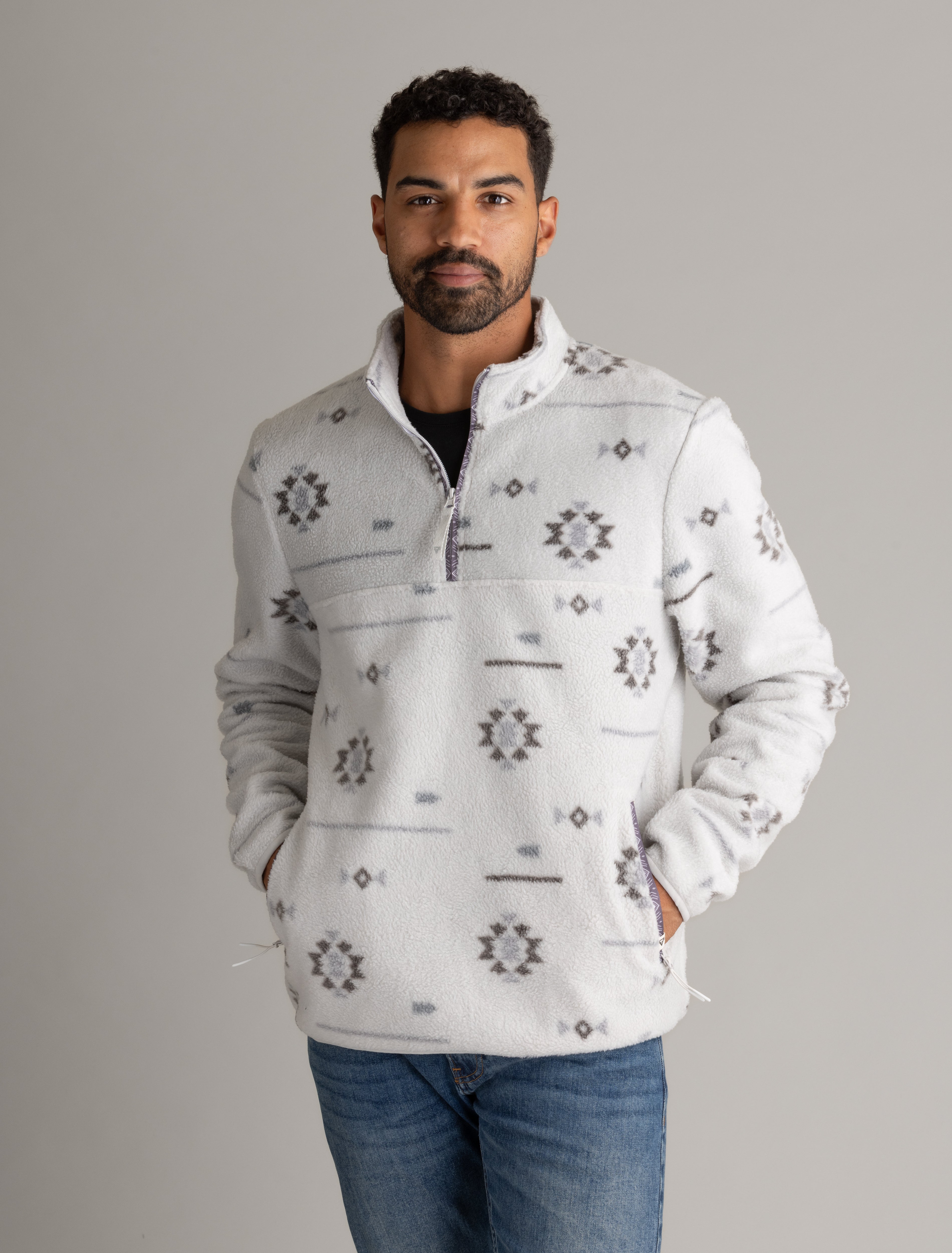 Men's Subzero Heavy Printed Fleece 1/4 ZIp Pullover - LIV Outdoor