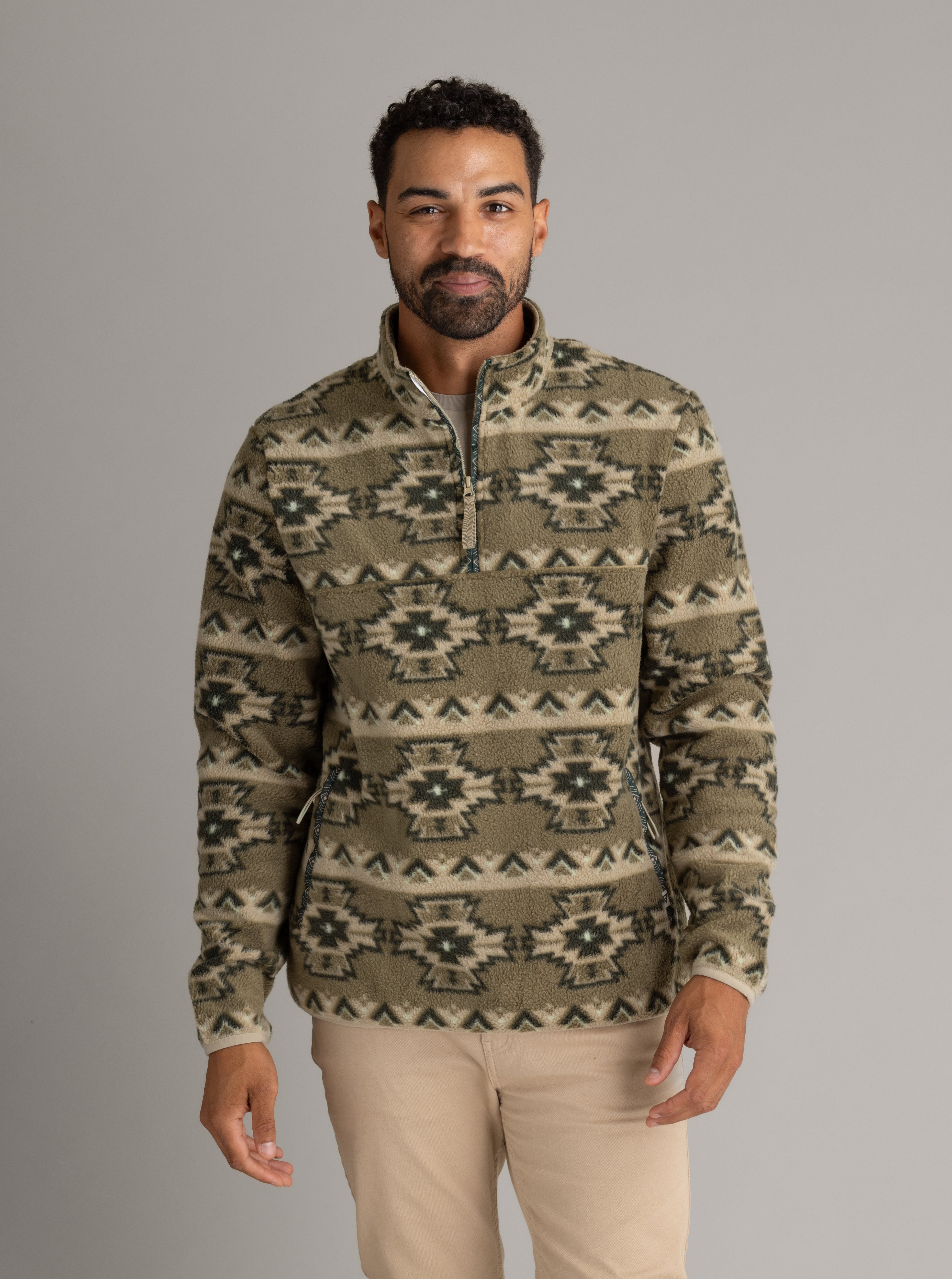 Men's Subzero Heavy Printed Fleece 1/4 ZIp Pullover - LIV Outdoor
