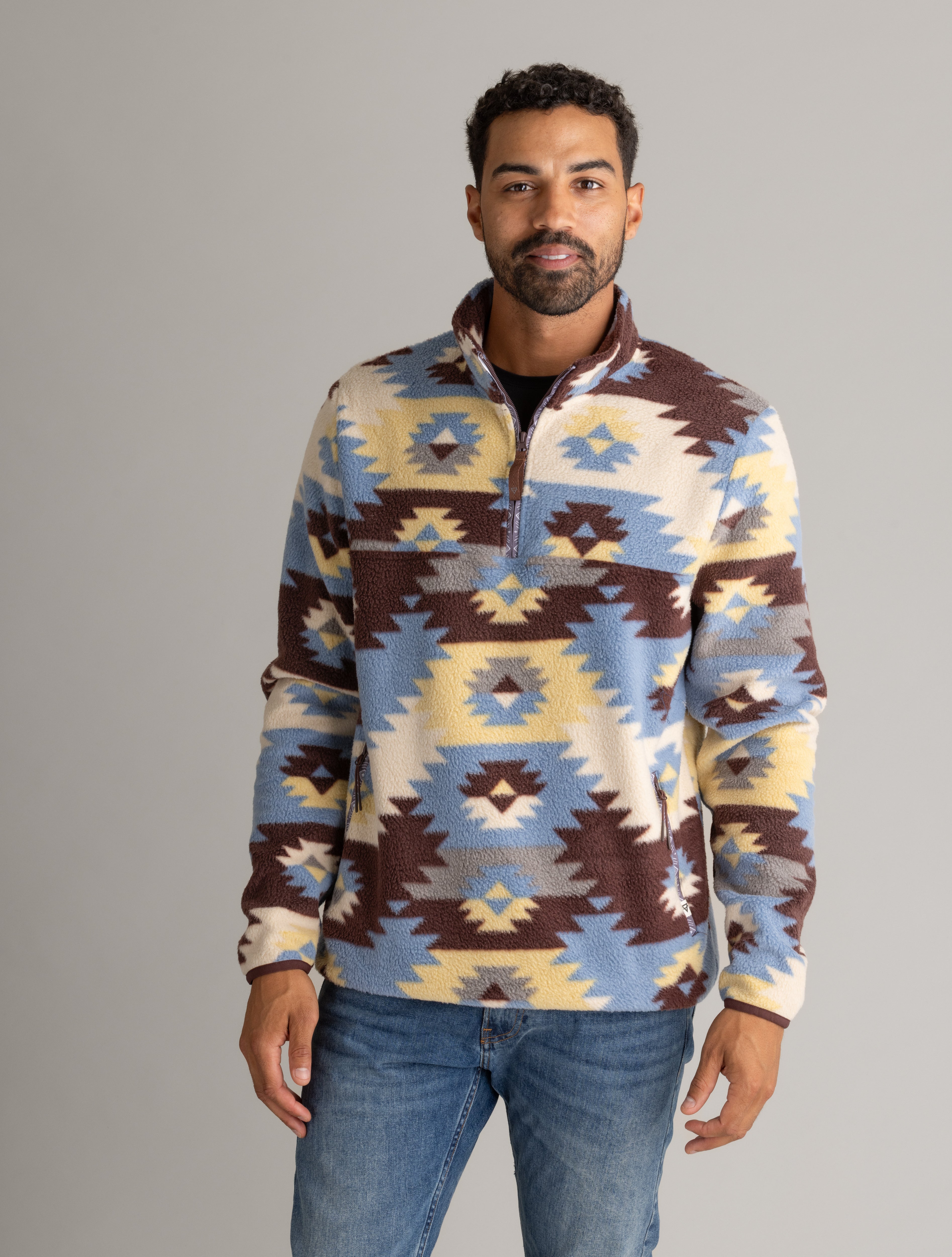 Men's Subzero Heavy Printed Fleece 1/4 ZIp Pullover - LIV Outdoor