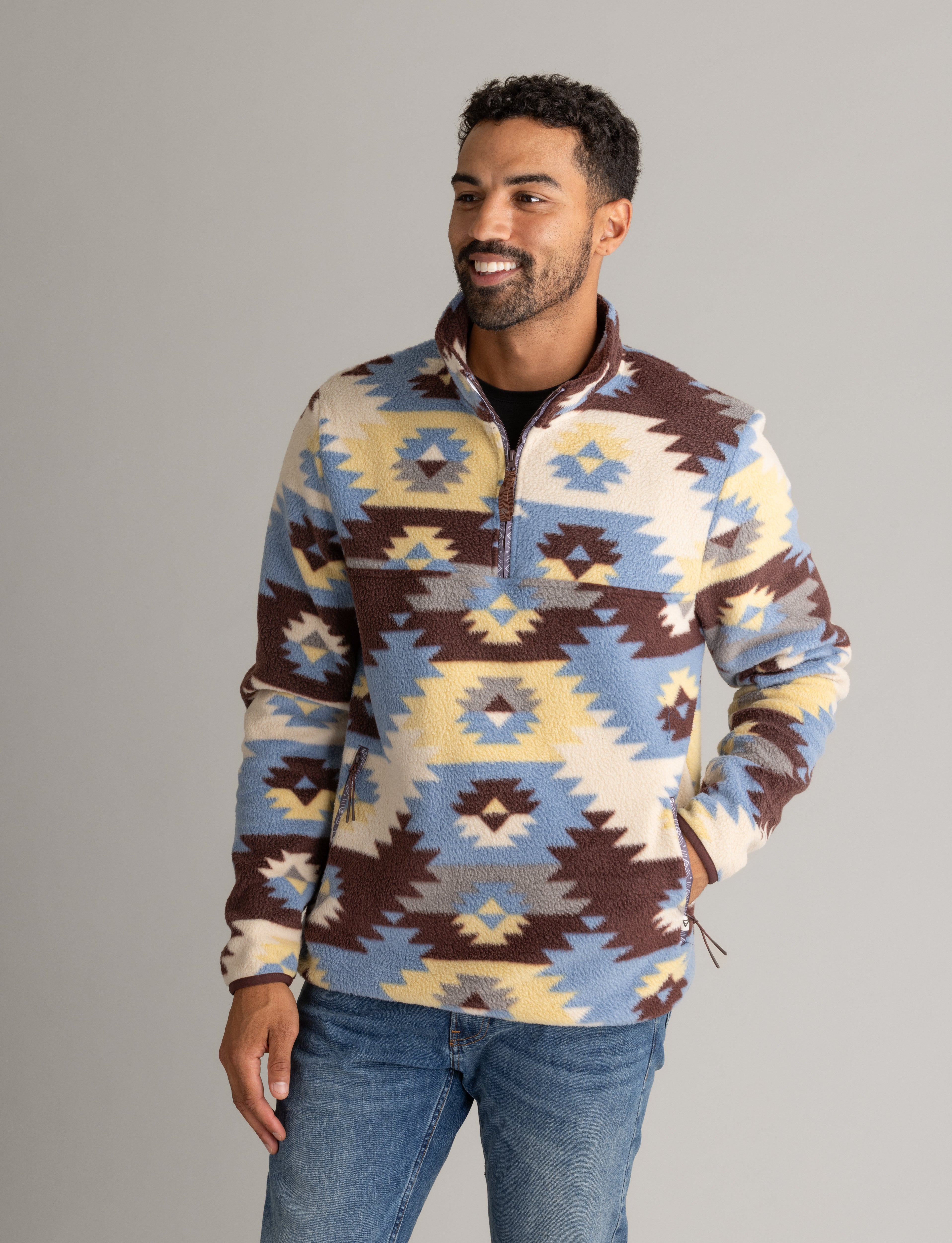 Men's Subzero Heavy Printed Fleece 1/4 ZIp Pullover - LIV Outdoor