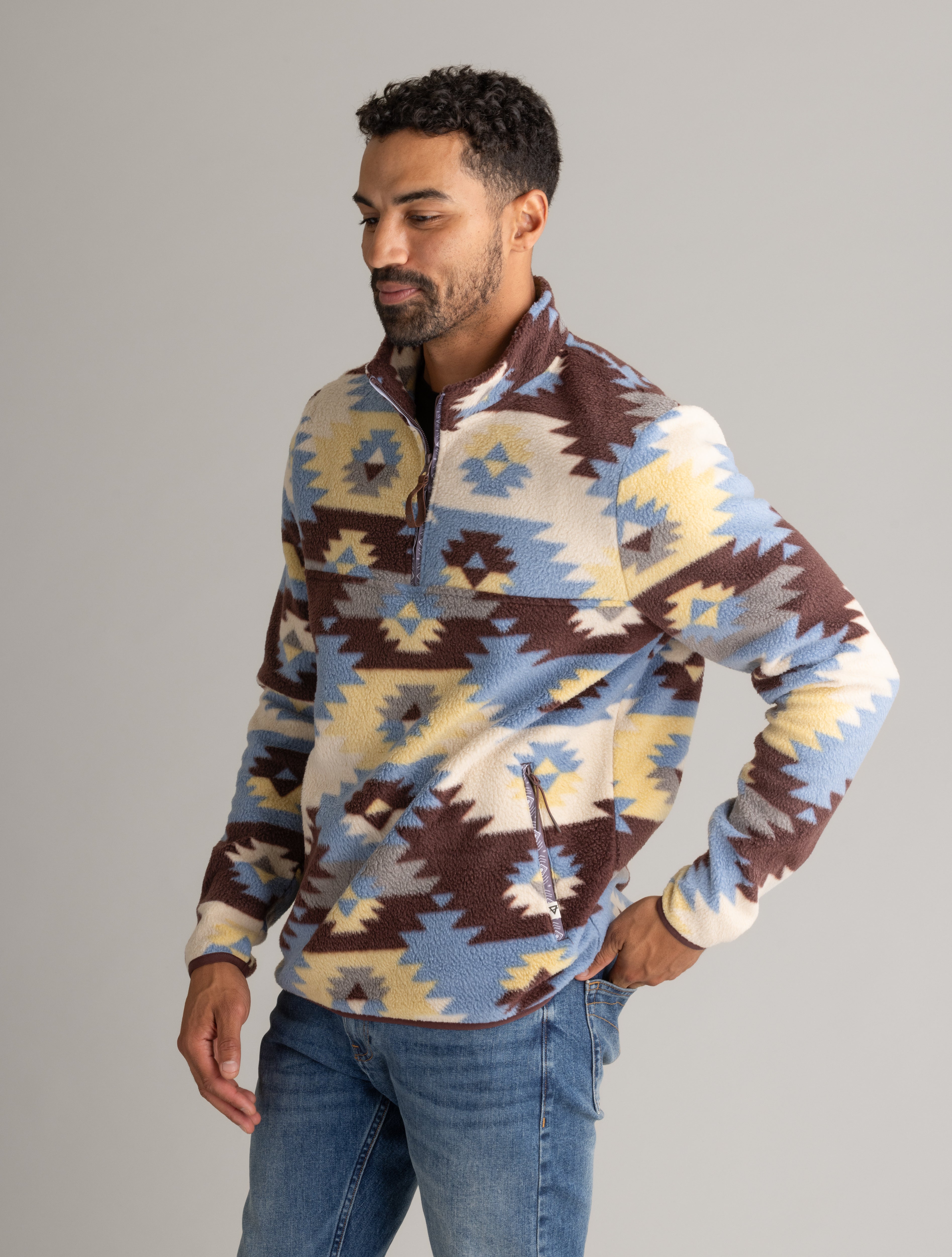 Men's Subzero Heavy Printed Fleece 1/4 ZIp Pullover - LIV Outdoor