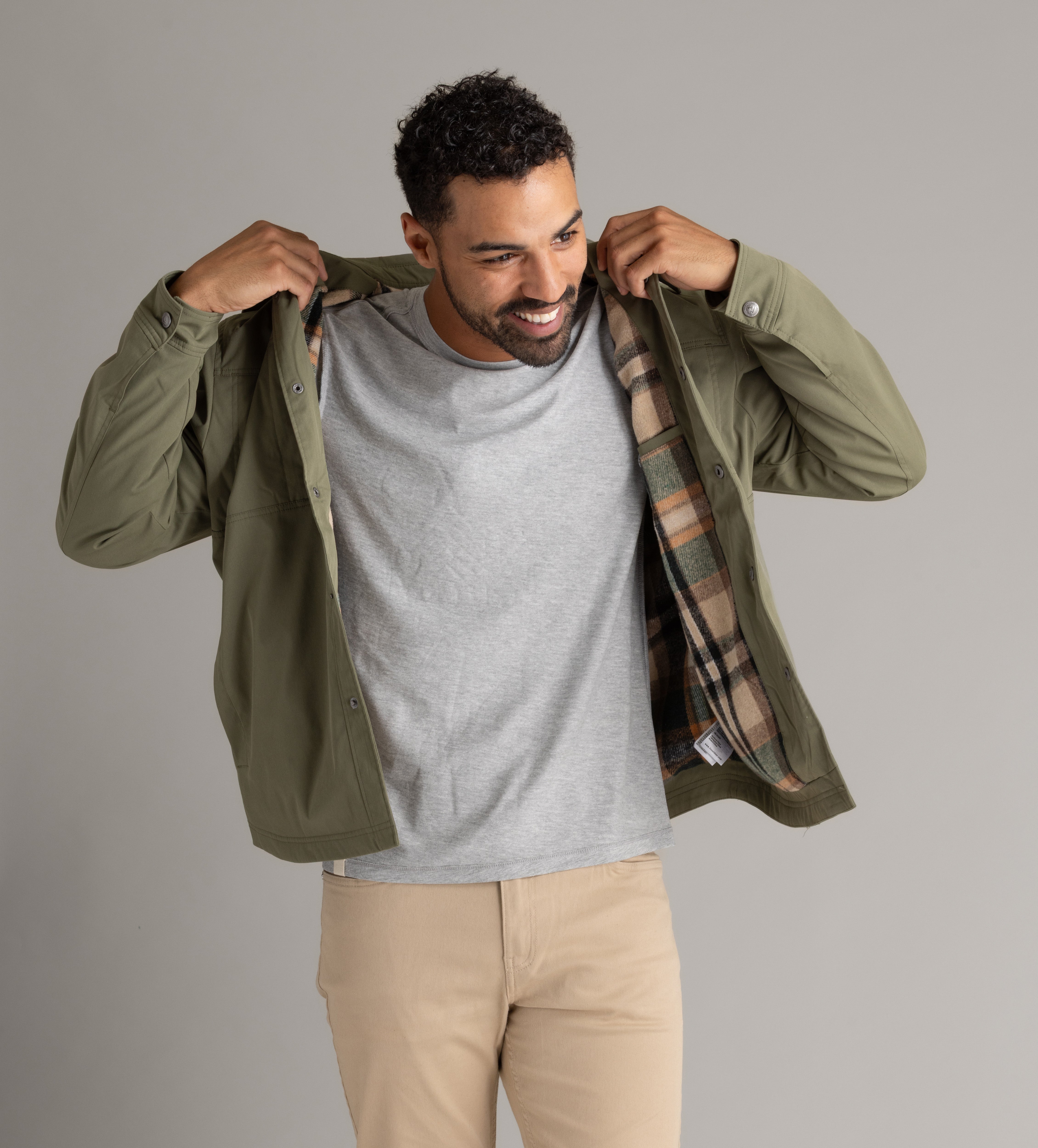 Men's Destin Flannel Lined Button Jacket - LIV Outdoor