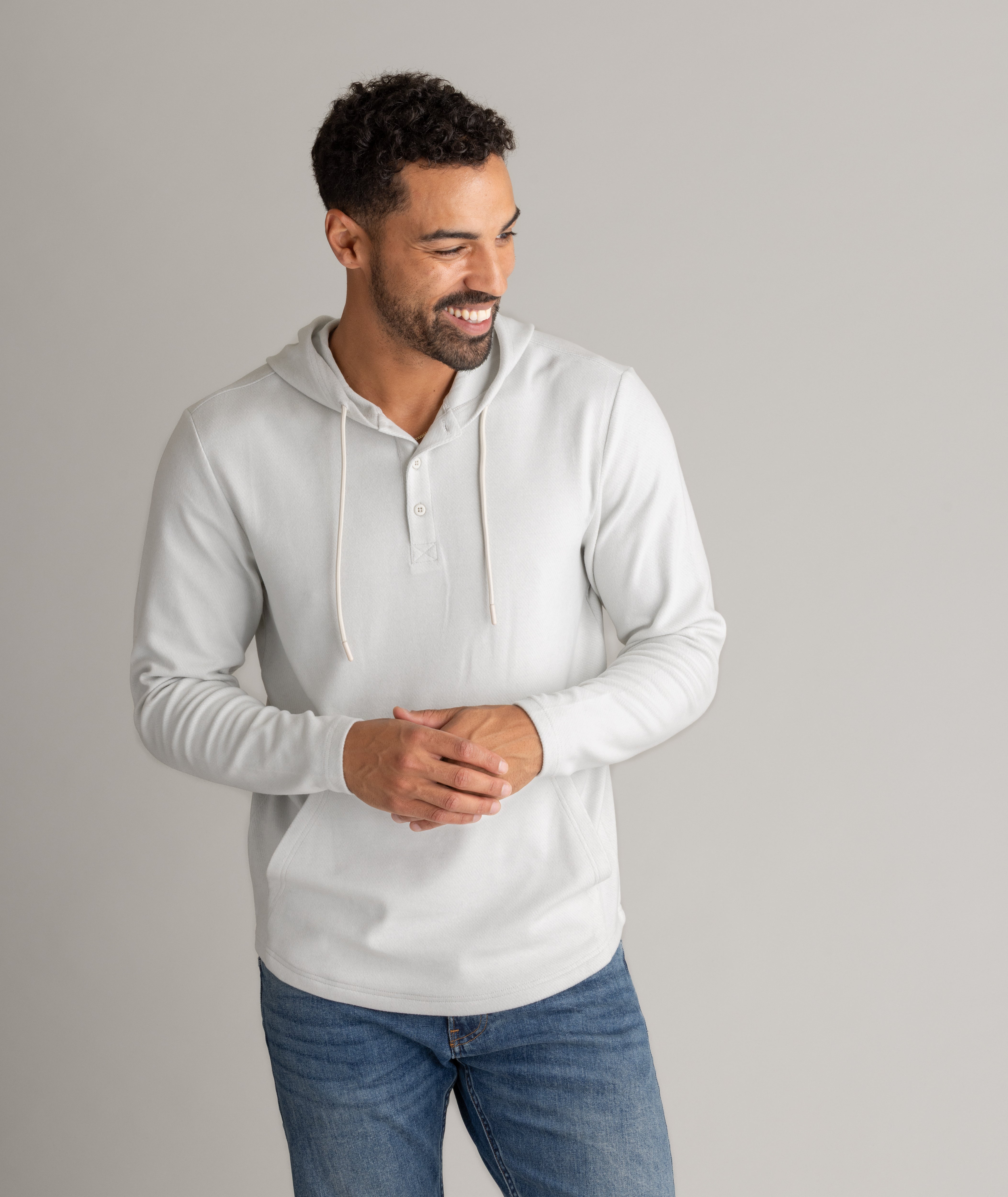 Men's Lichen Stretch Flannel Hooded Henley - LIV Outdoor