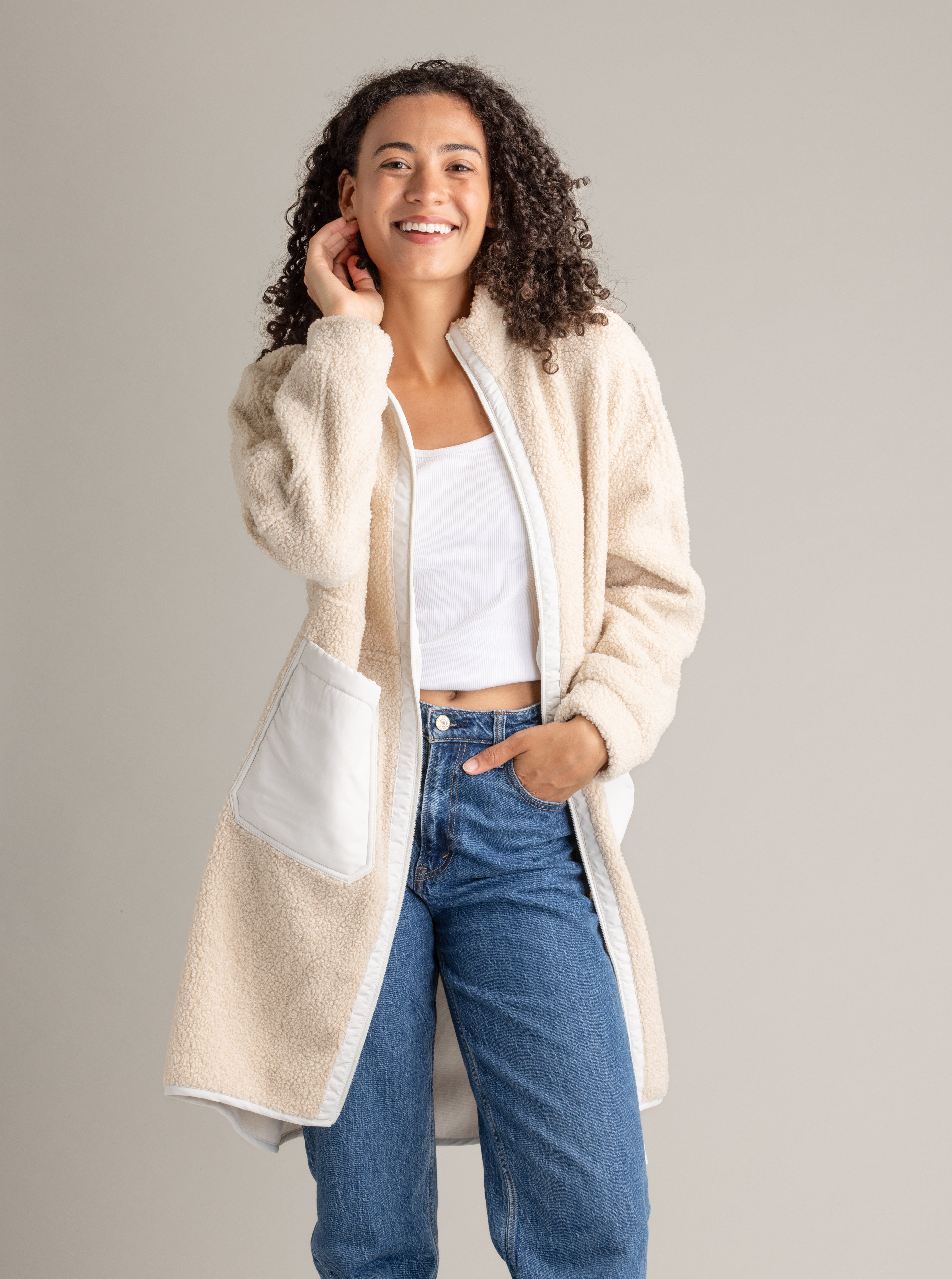 Women's Cori Boucle Long Coat - LIV Outdoor