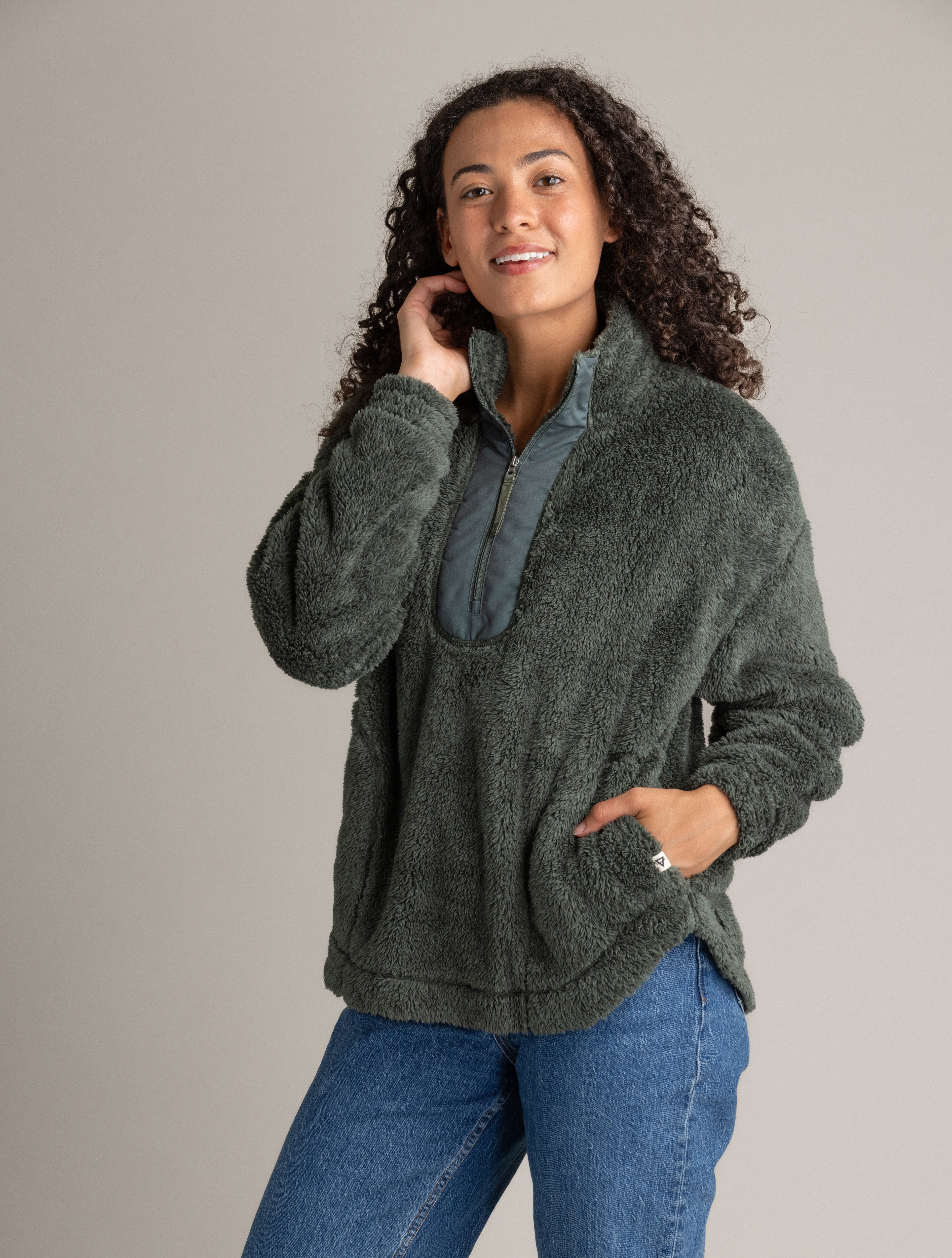 Women's Leila Eyelash Sherpa 1/4 Zip - LIV Outdoor