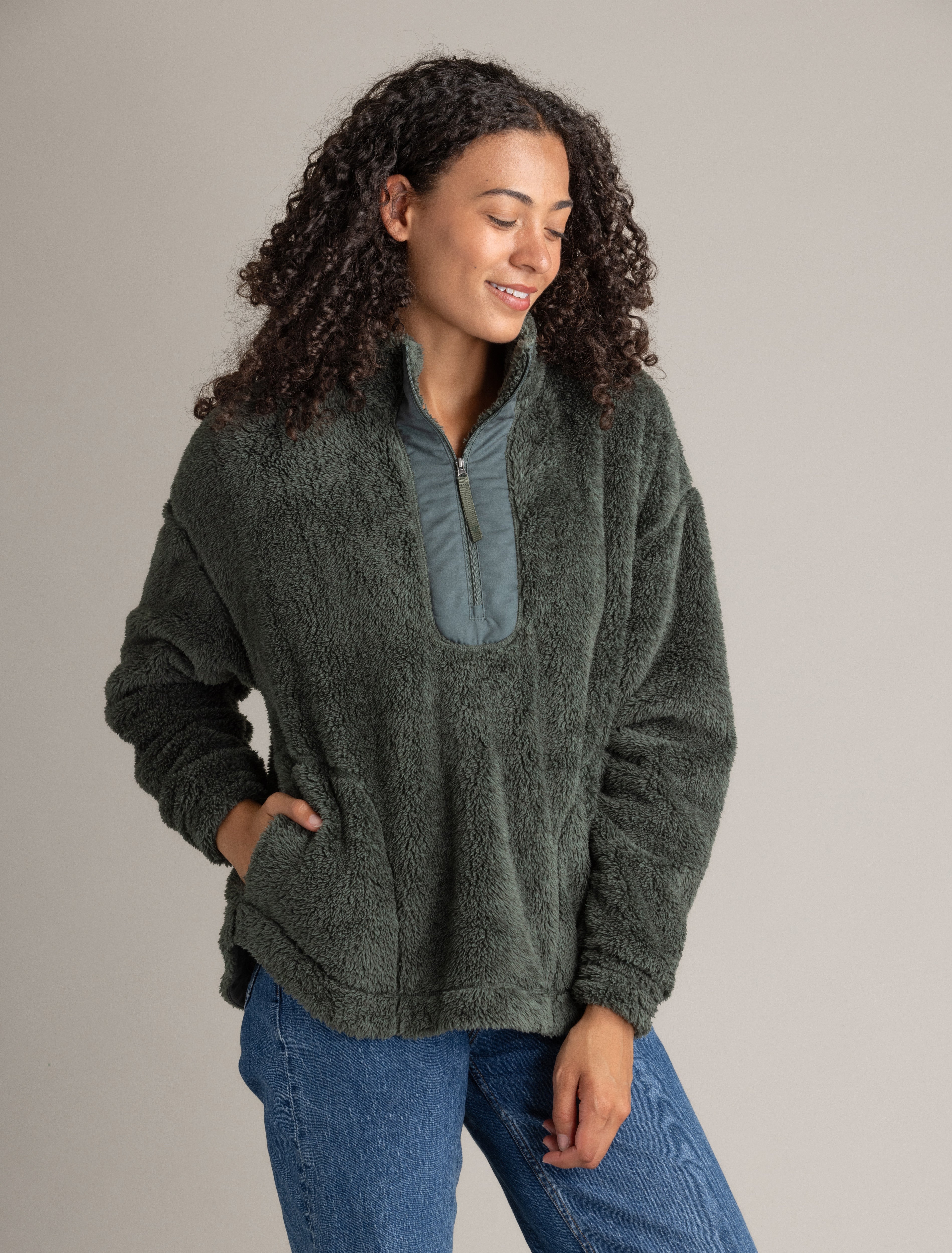 Women's Leila Eyelash Sherpa 1/4 Zip - LIV Outdoor