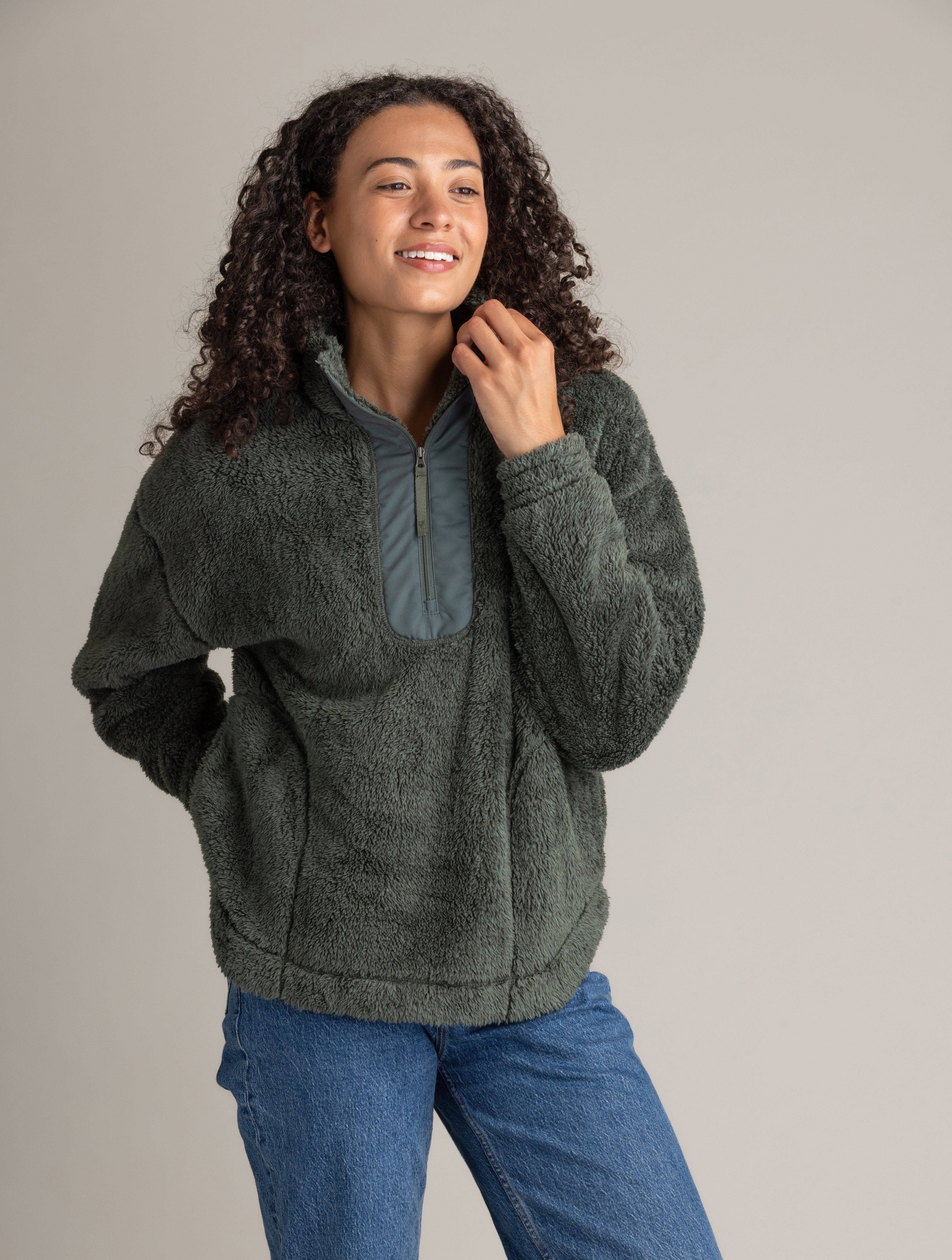 Women's Leila Eyelash Sherpa 1/4 Zip - LIV Outdoor