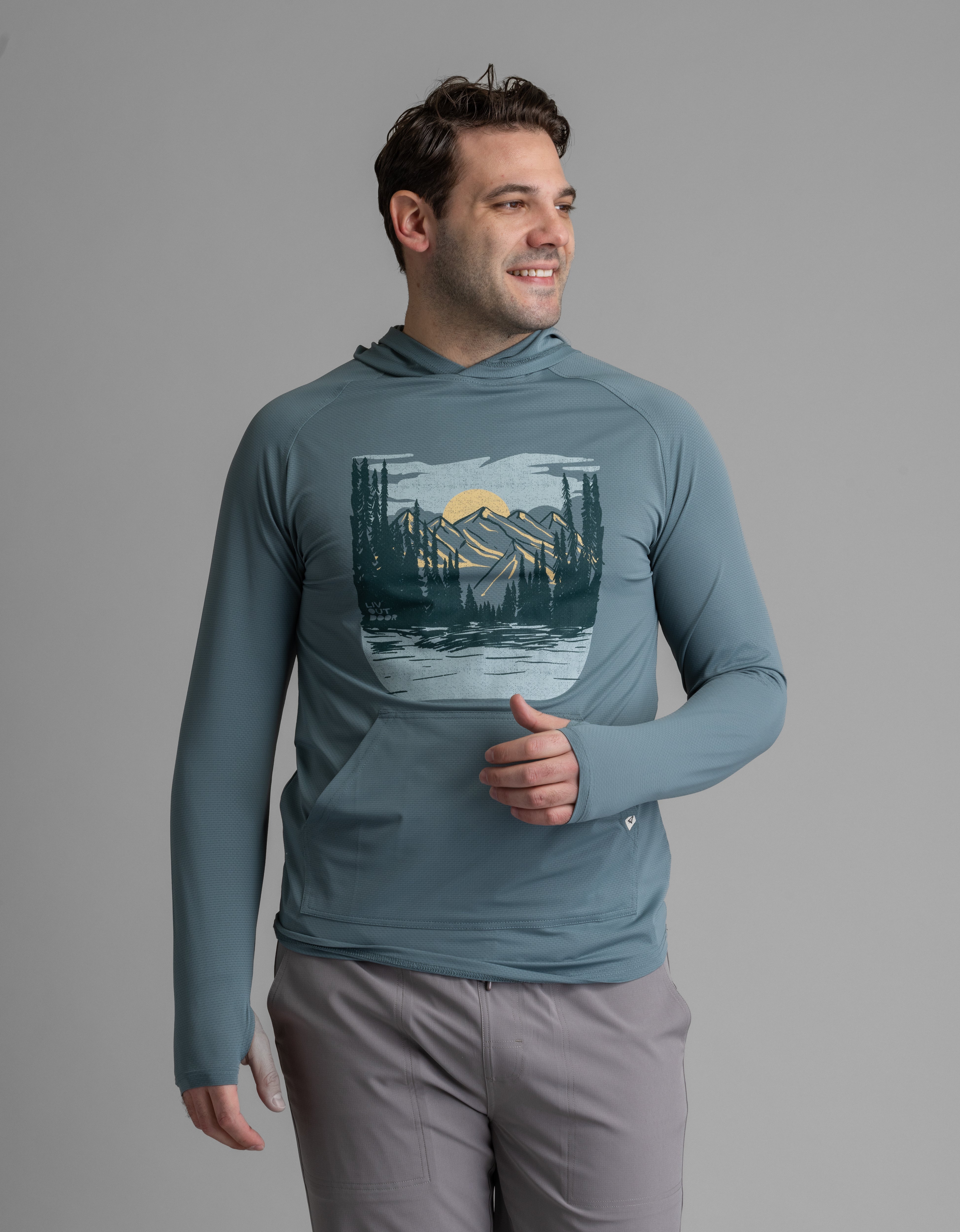 Men's Suncatcher UPF 50+ Stretch Mesh Kanga Hoody - LIV Outdoor