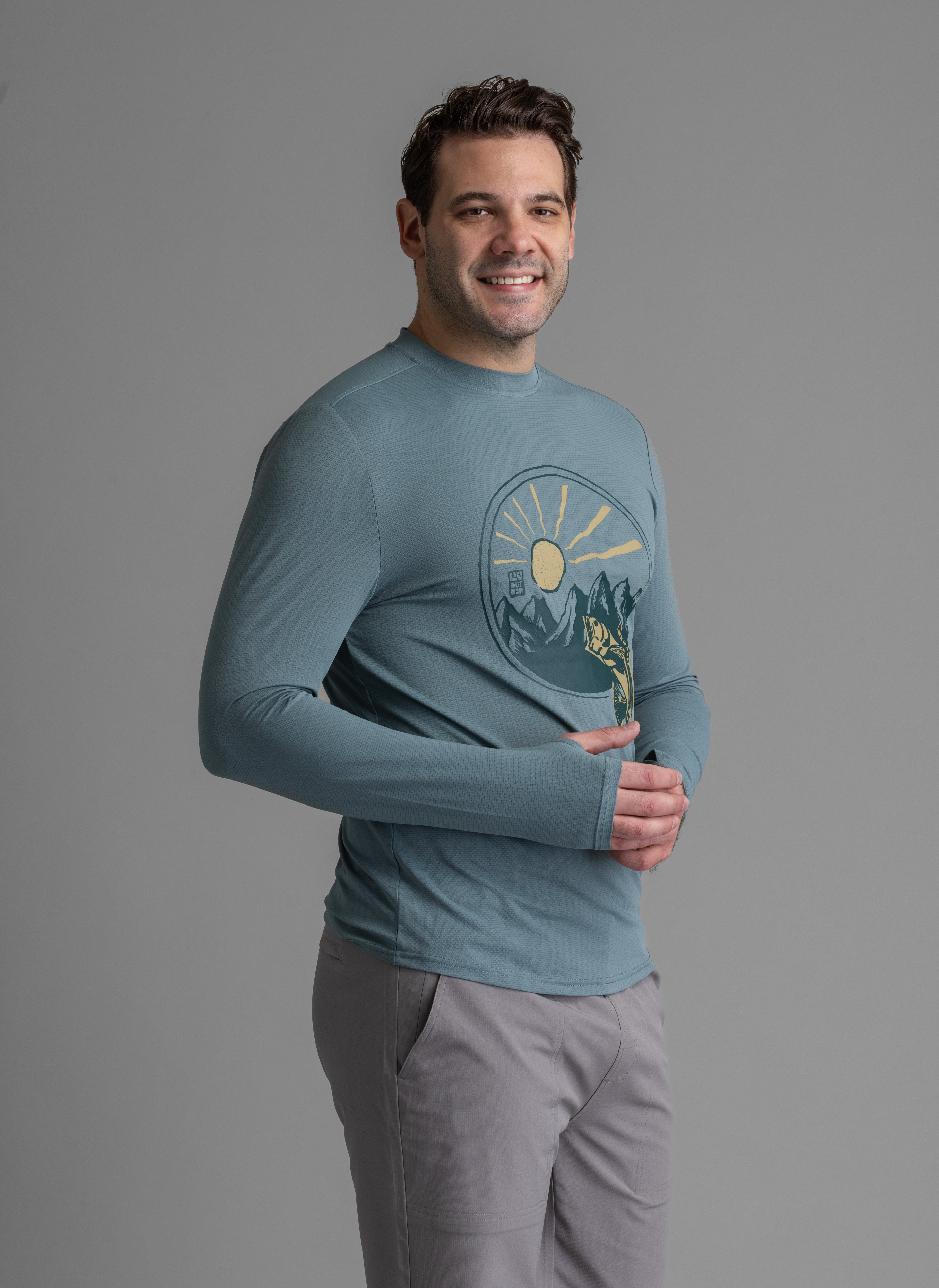 Men's Suncatcher UPF 50+ Stretch Mesh Graphic Crew - LIV Outdoor