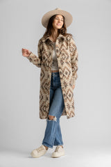 Women's Shay Faux Wool Long Button Coat - LIV Outdoor