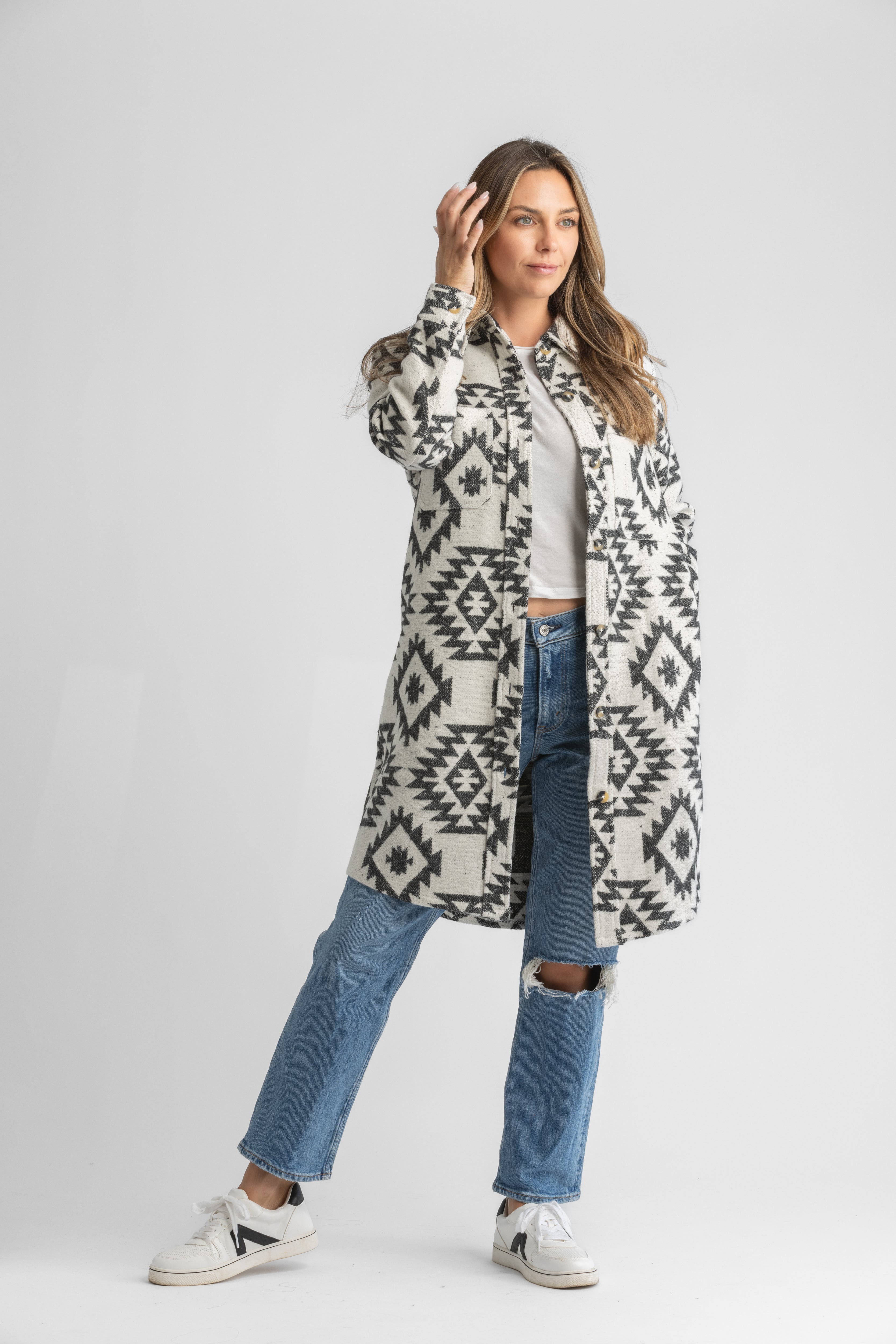 Women's Shay Faux Wool Long Button Coat - LIV Outdoor