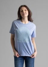 Women's LIV Outdoor Reagan Oversized Crew top in stonewashed fabric, showing a relaxed fit and casual style.