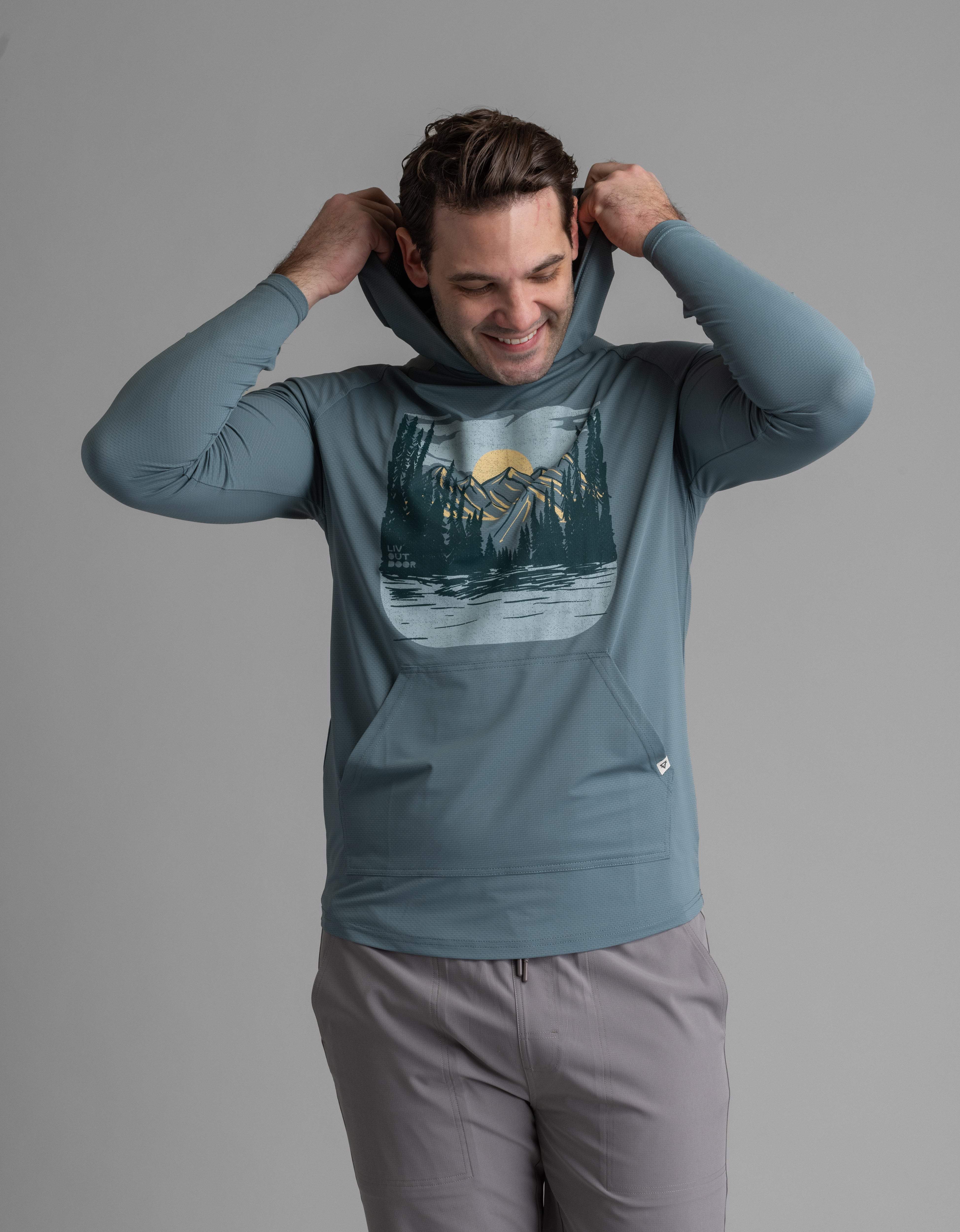 Men's Suncatcher UPF 50+ Stretch Mesh Kanga Hoody - LIV Outdoor