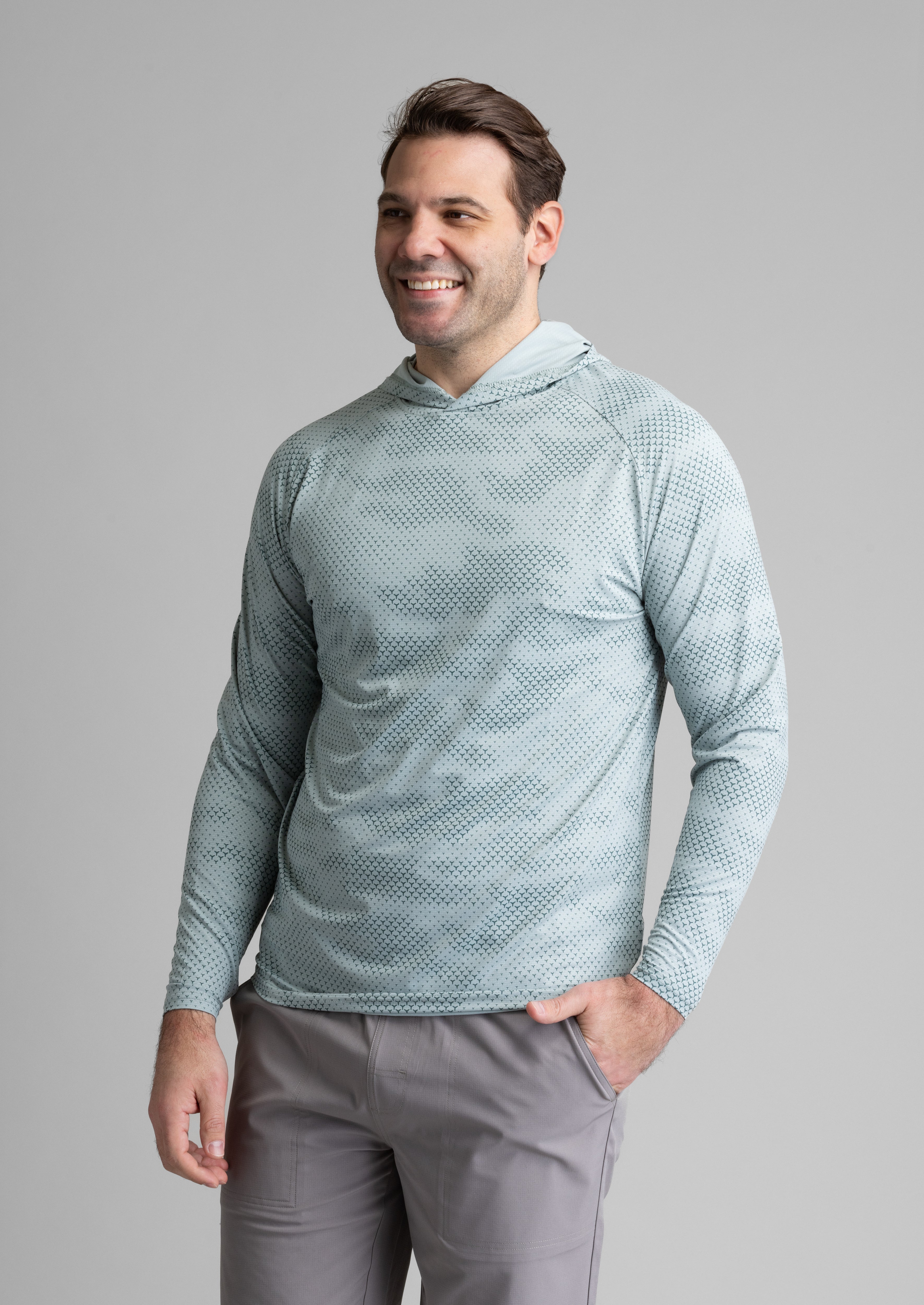 Men's Suncatcher UPF 50+ Stretch Mesh Printed Hoody - LIV Outdoor