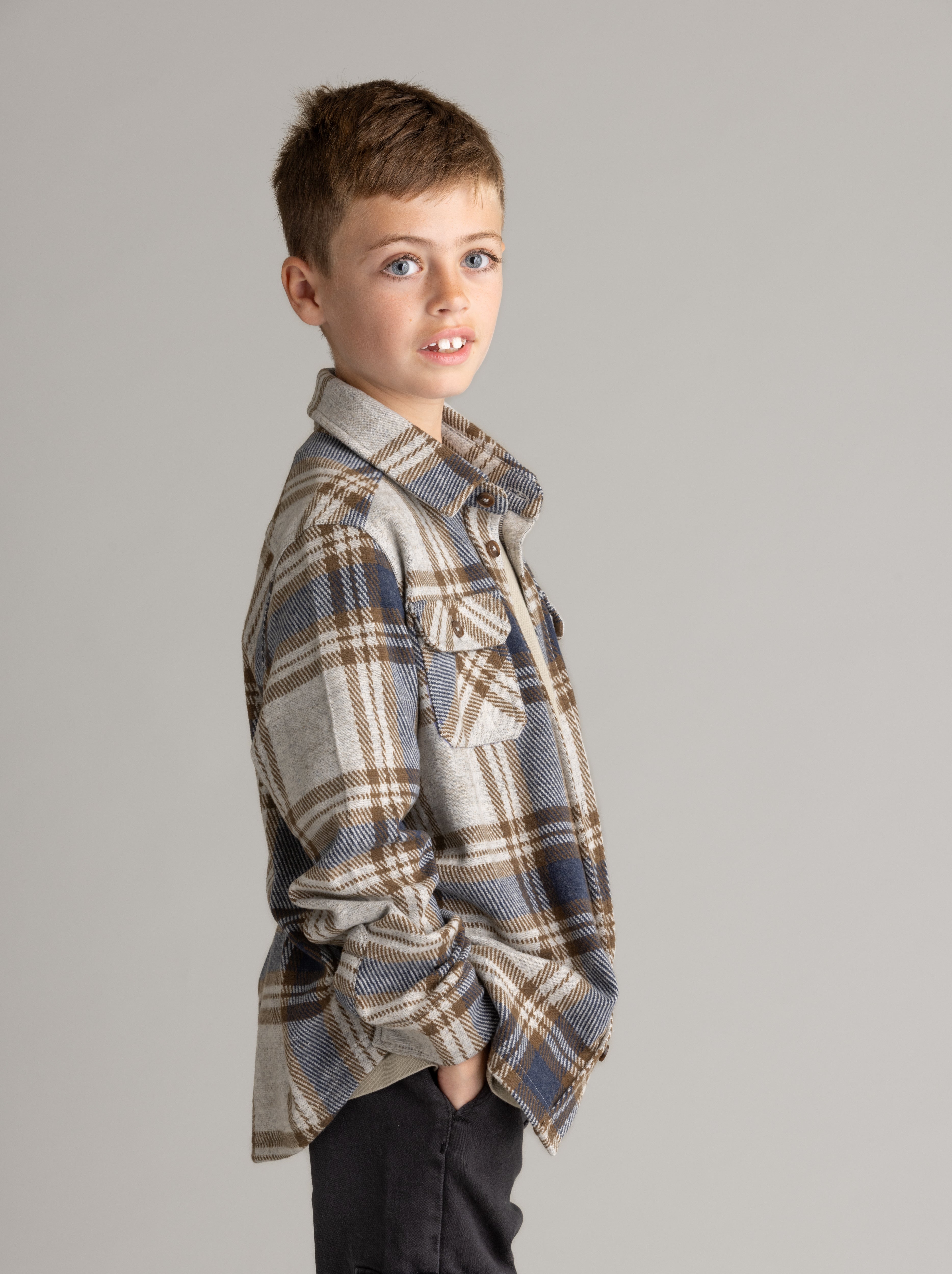 Boys Lichen Stretch Flannel Shirt - LIV Outdoor
