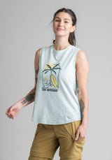 Womens Reagan Graphic Tank  in Plus Size - Stonewashed