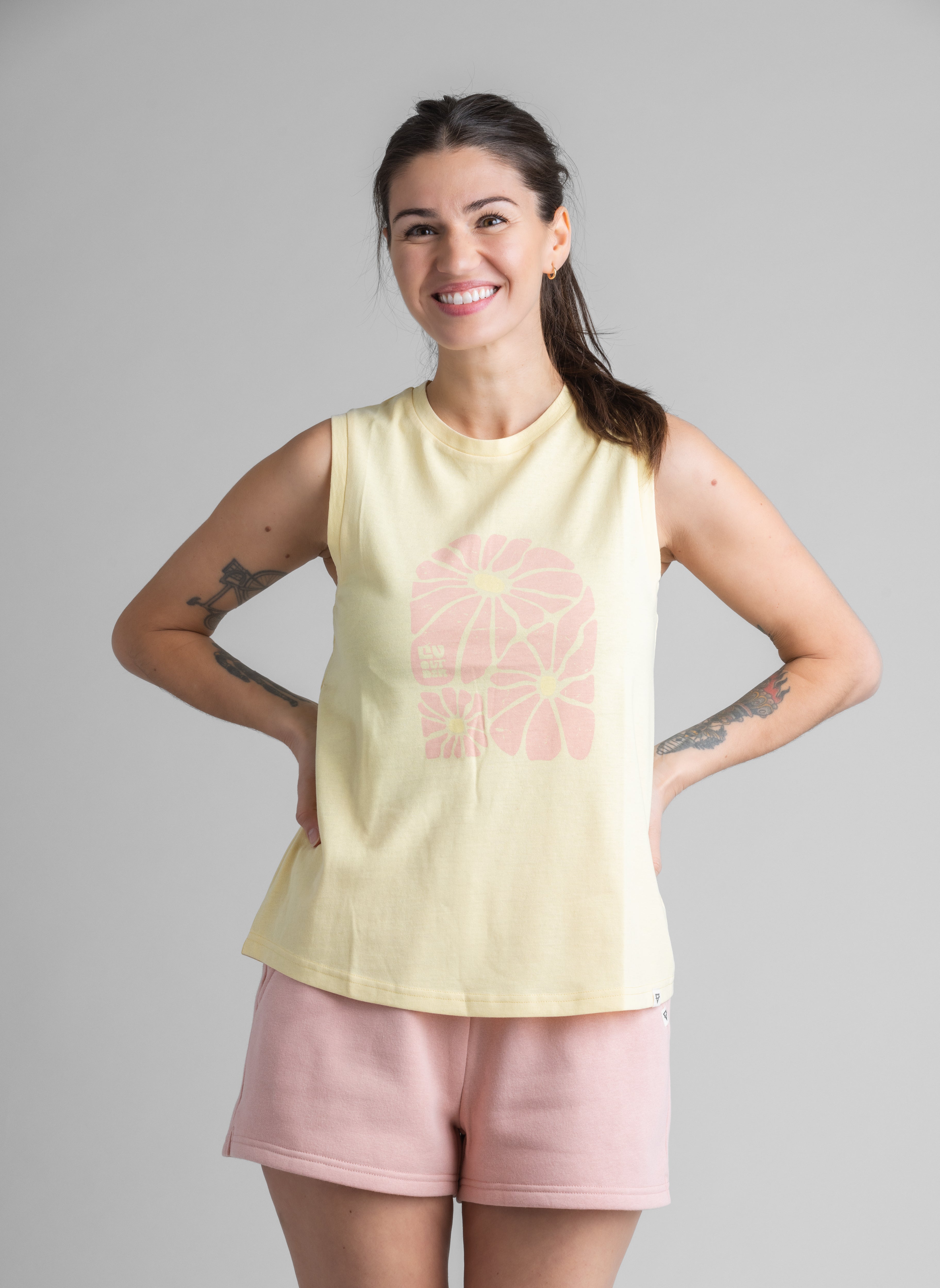 Womens Reagan Graphic Tank  in Plus Size - Stonewashed