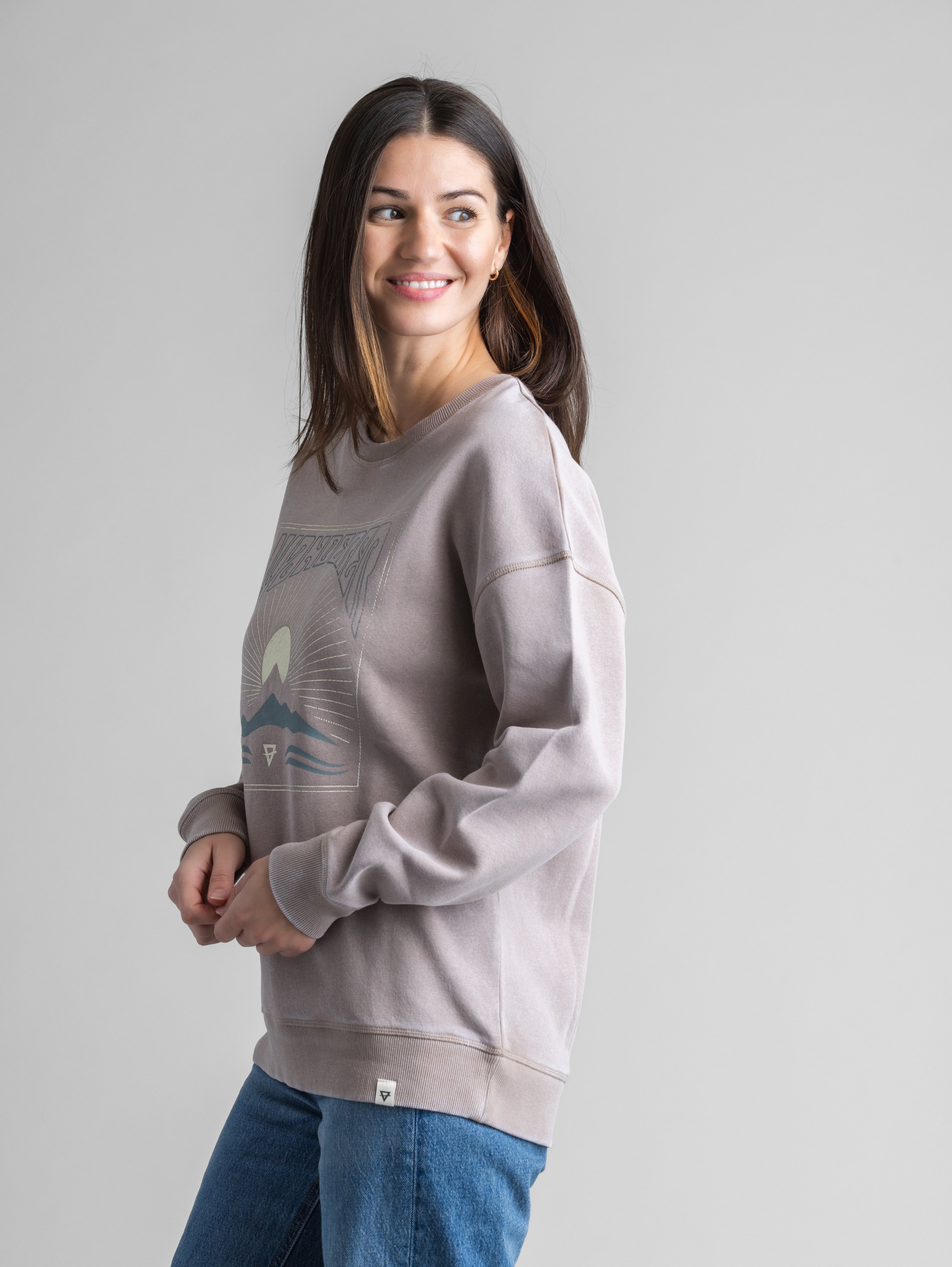 Women's Gabriella Oversized Graphic Crew Sweatshirt - Stonewashed