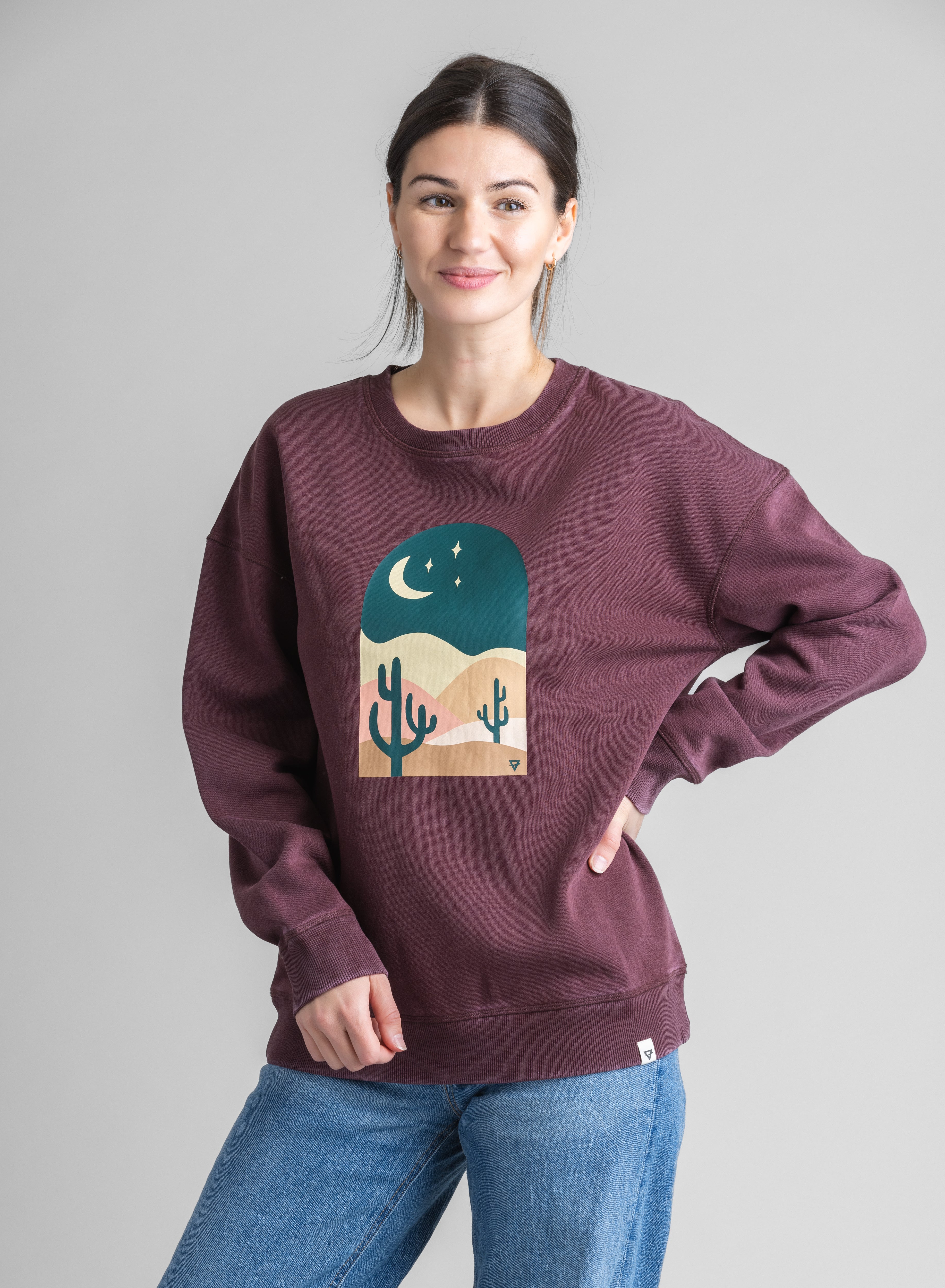 Women's Gabriella Oversized Graphic Crew Sweatshirt - Stonewashed