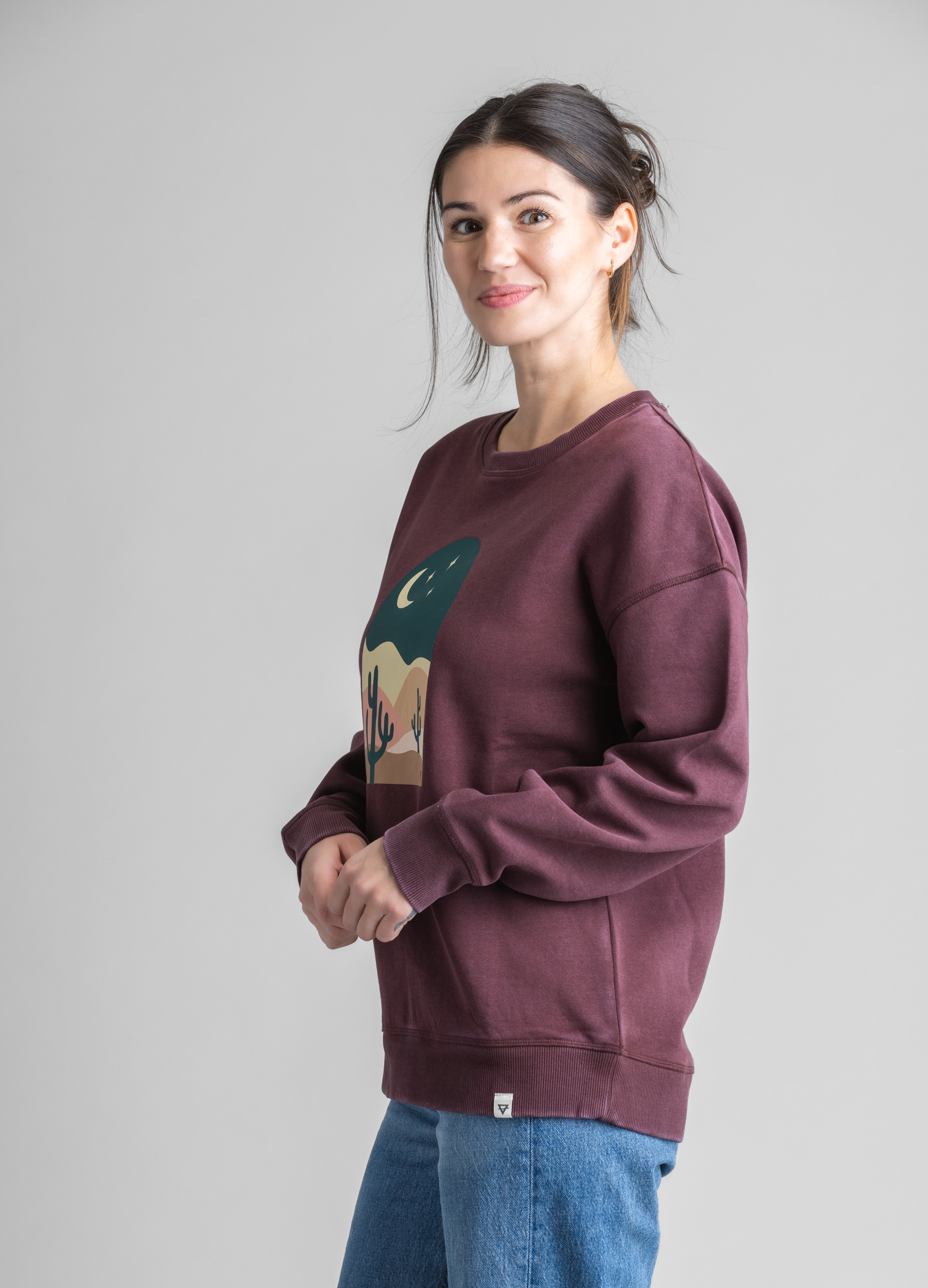 Women's Gabriella Oversized Graphic Crew Sweatshirt - Stonewashed