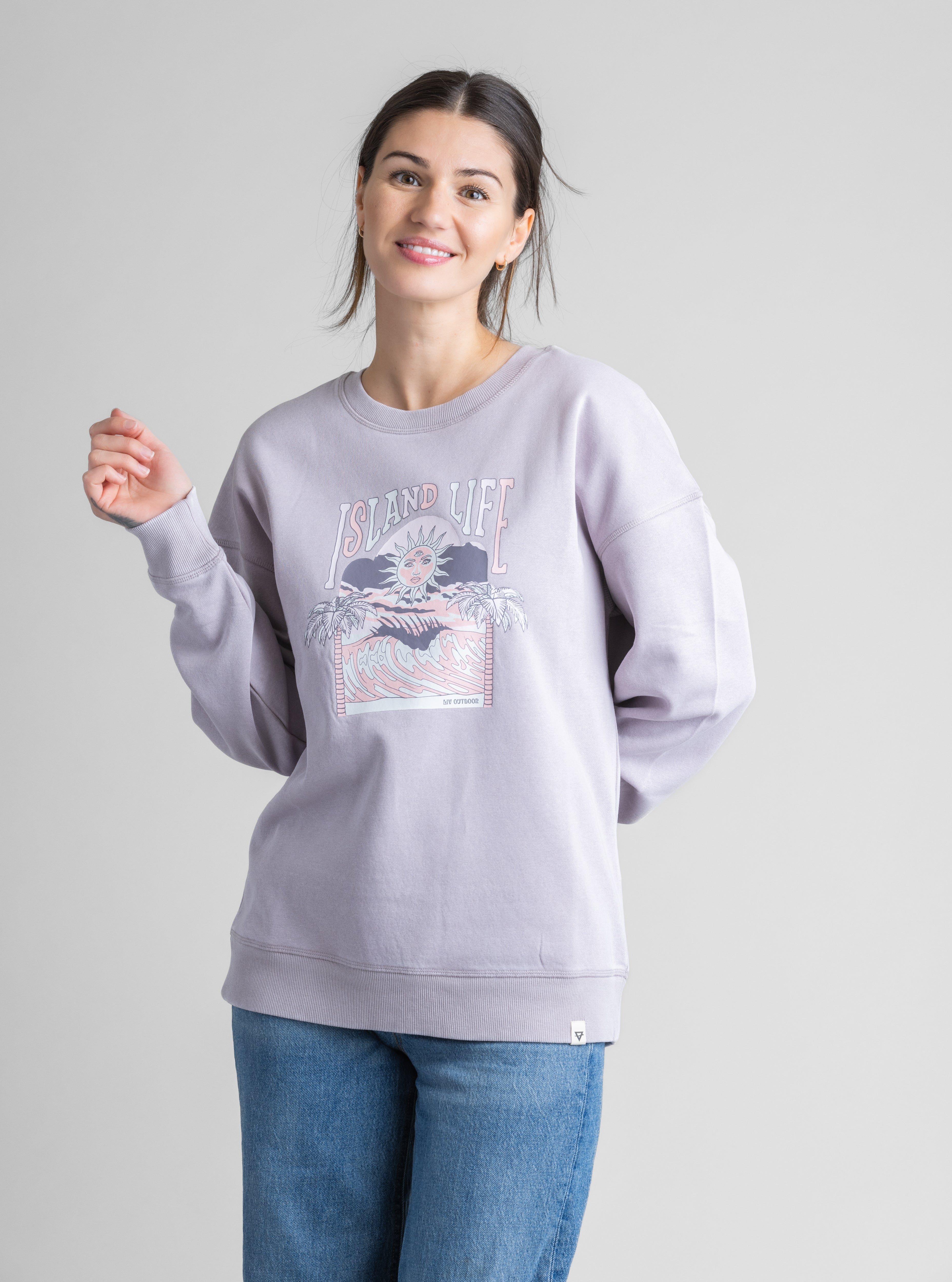 Women's Gabriella Oversized Graphic Crew Sweatshirt - Stonewashed