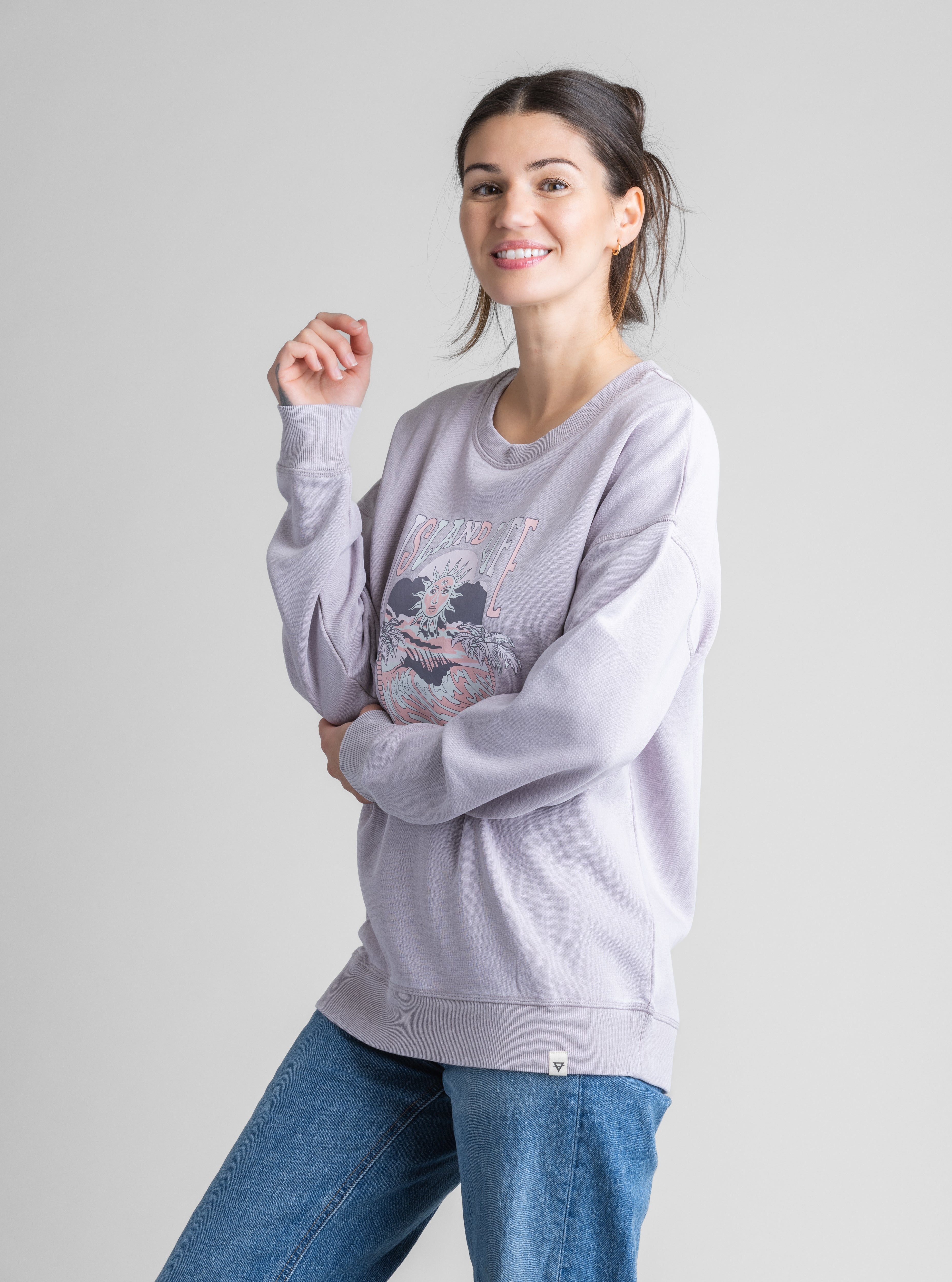 Women's Gabriella Oversized Graphic Crew Sweatshirt - Stonewashed