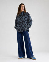 Women's LIV Outdoor Ainsley Sherpa Pullover, cozy fleece-lined top with a high collar and relaxed fit, perfect for casual outdoor wear.
