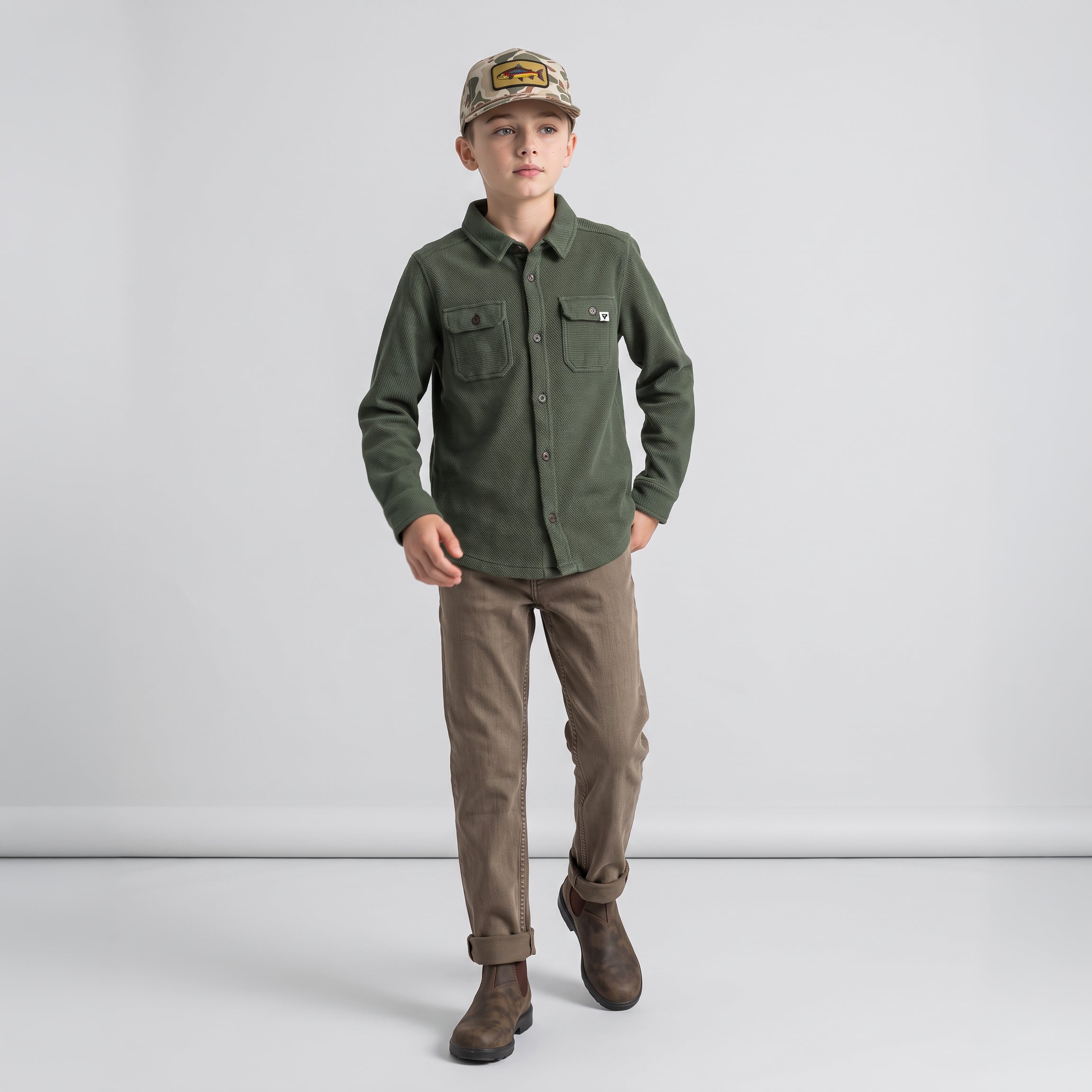 Boys Lichen Stretch Flannel Shirt