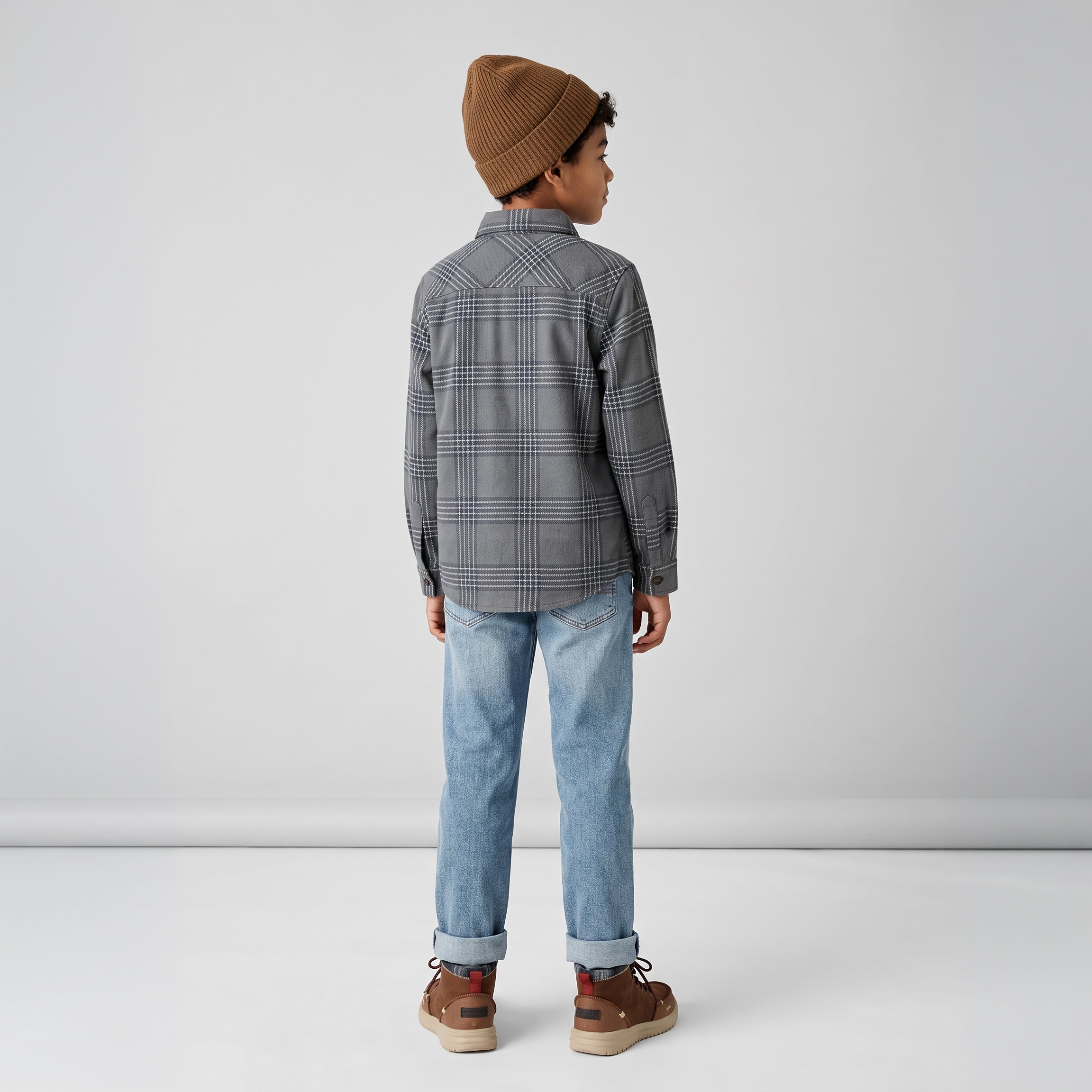 Boys Lichen Stretch Flannel Shirt
