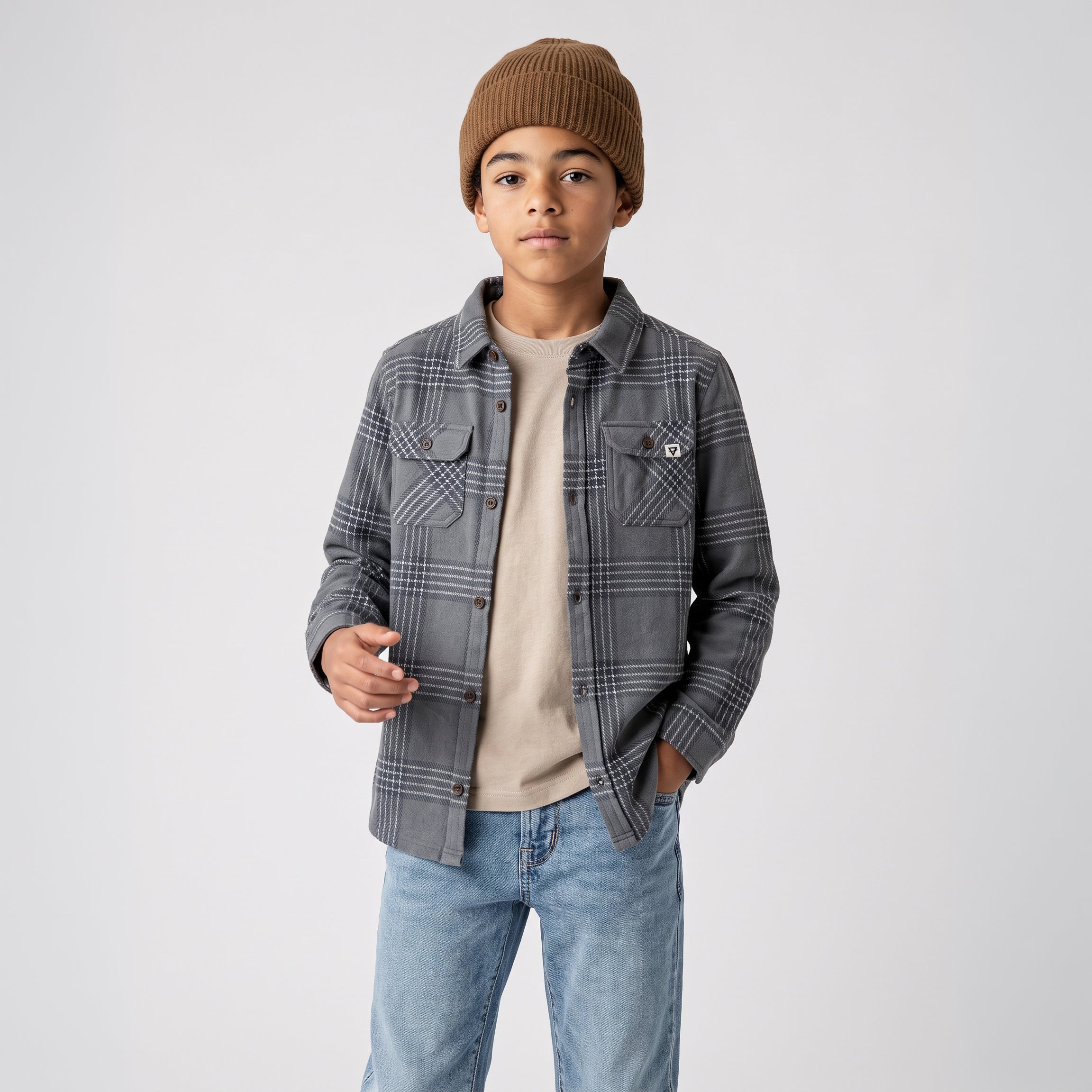 Boys Lichen Stretch Flannel Shirt