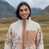 LIV Outdoor women's Dawn heavy fleece full zip jacket in birch Imperial Aztec print