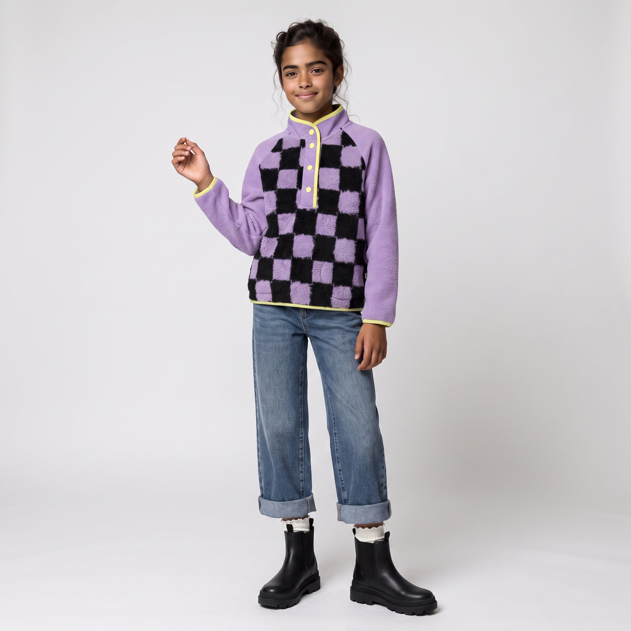 Girls Dawn Heavy Fleece Quarter Snap Pullover