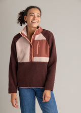 Women's Tara Jersey Lined Snap-Up Pullover - Multitone