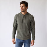 Men's Lichen Stretch Flannel Hooded Henley