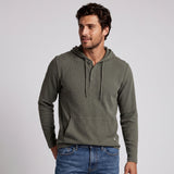 Men's Lichen Stretch Flannel Hooded Henley