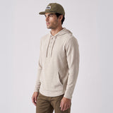 Men's LIV Outdoor Lichen Stretch Flannel Hooded Henley, casual men's top with a comfortable hood and plaid flannel fabric.