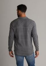 Men's LIV Outdoor Lichen Stretch Flannel button-down top, shown in a casual, comfortable fit with a classic plaid pattern.