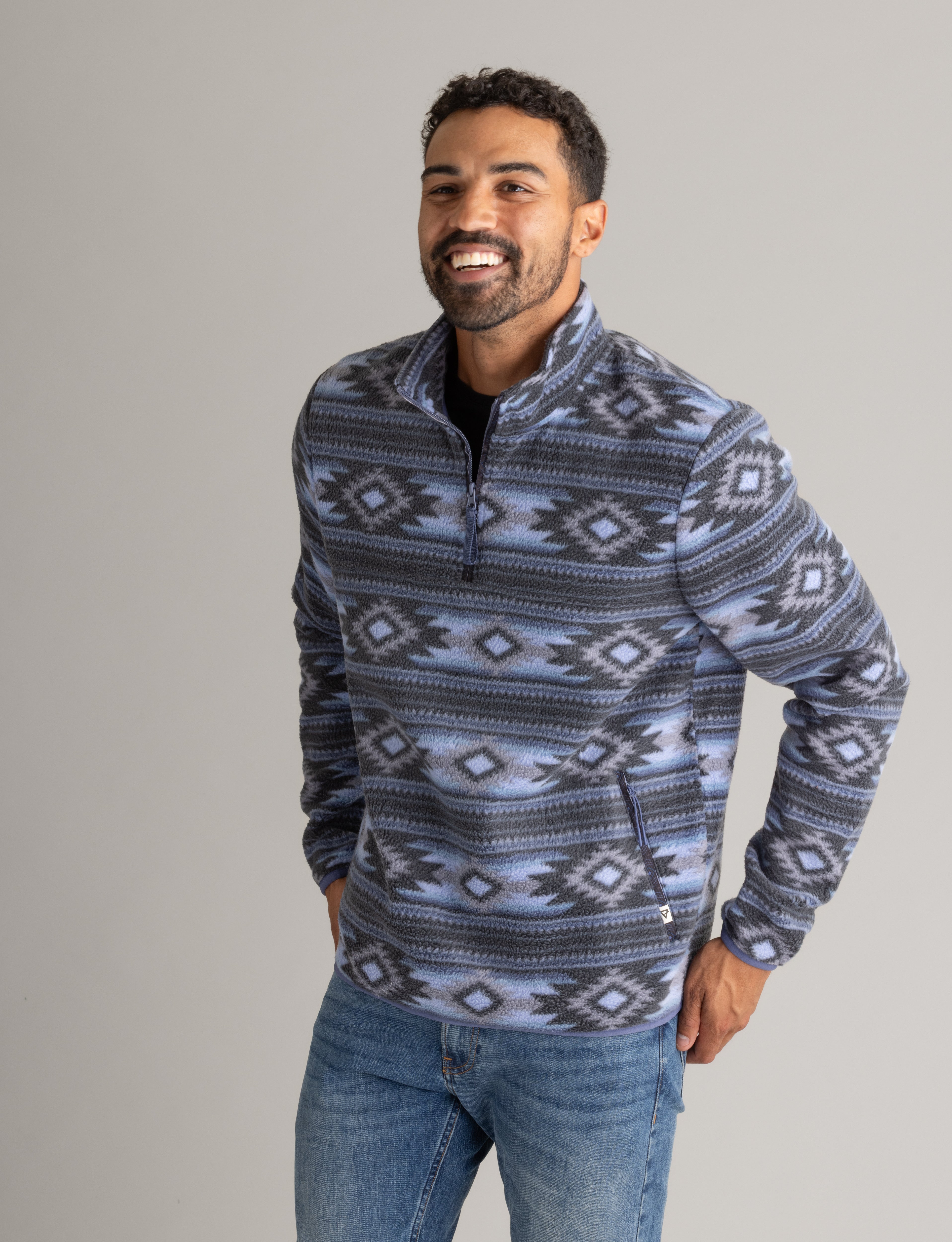 Men's Subzero Heavy Printed Fleece 1/4 ZIp Pullover