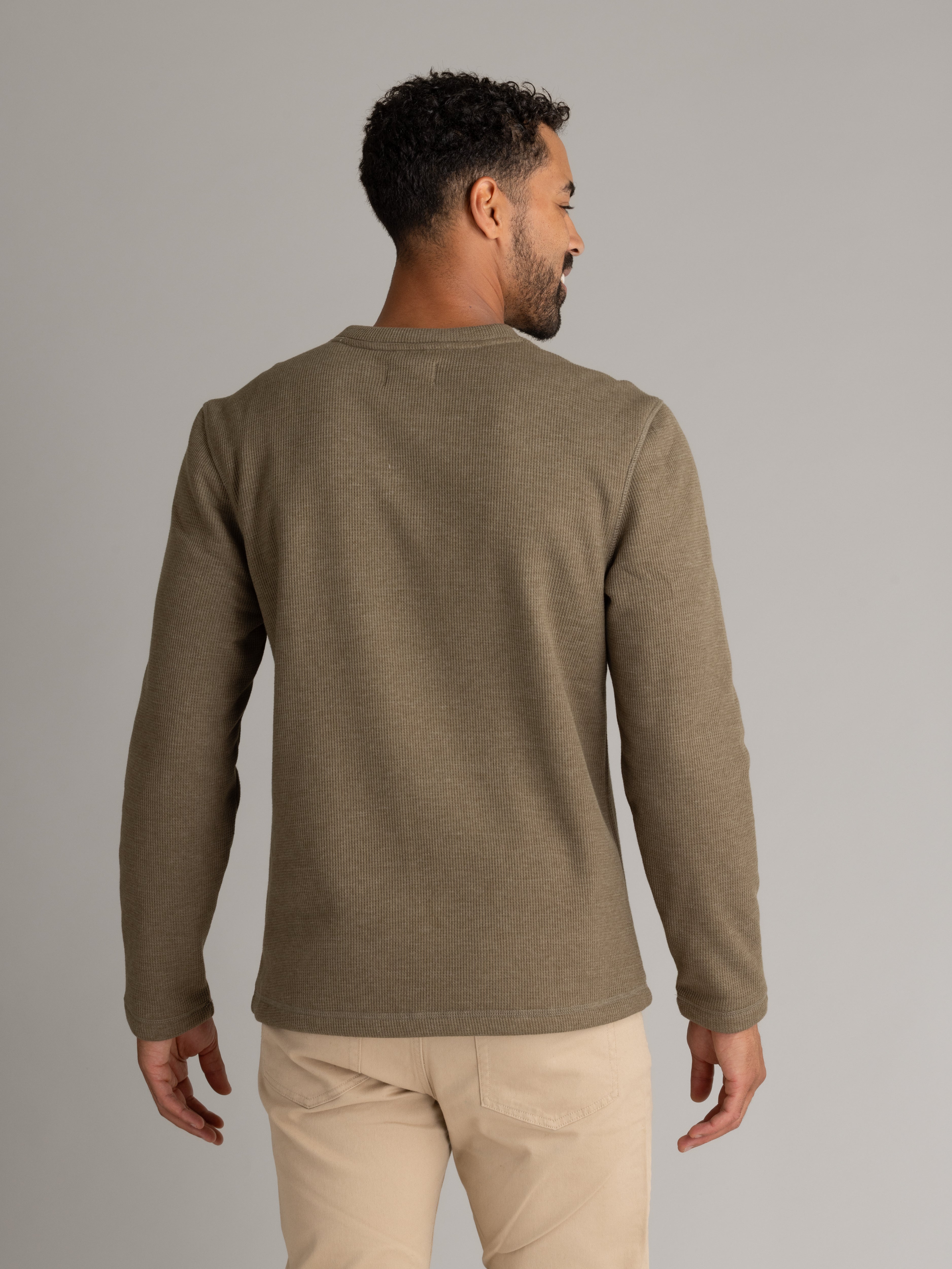 Men's Fireside Sherpa Lined Waffle Henley - LIV Outdoor