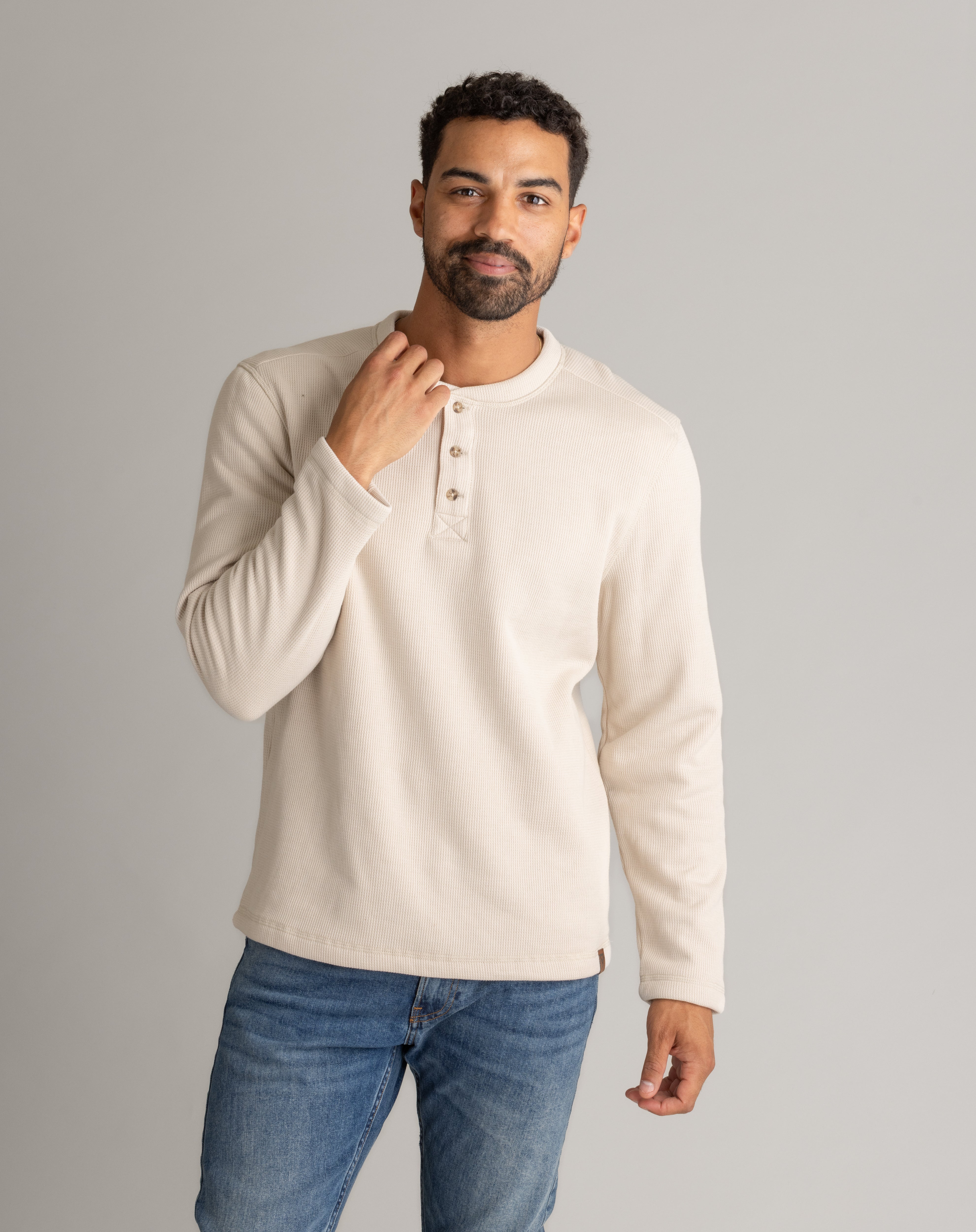 Men's Fireside Sherpa Lined Waffle Henley - LIV Outdoor