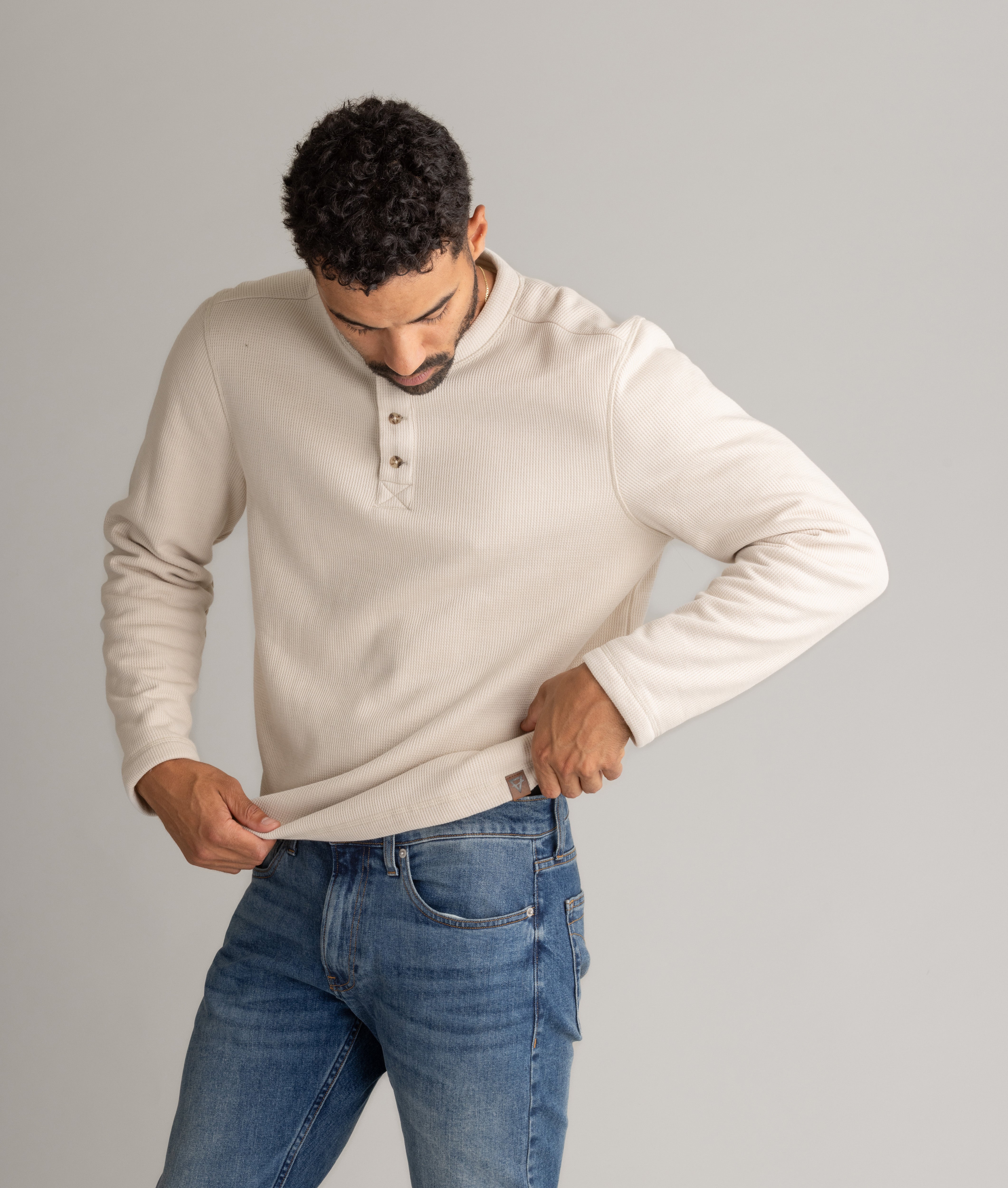 Men's Fireside Sherpa Lined Waffle Henley - LIV Outdoor