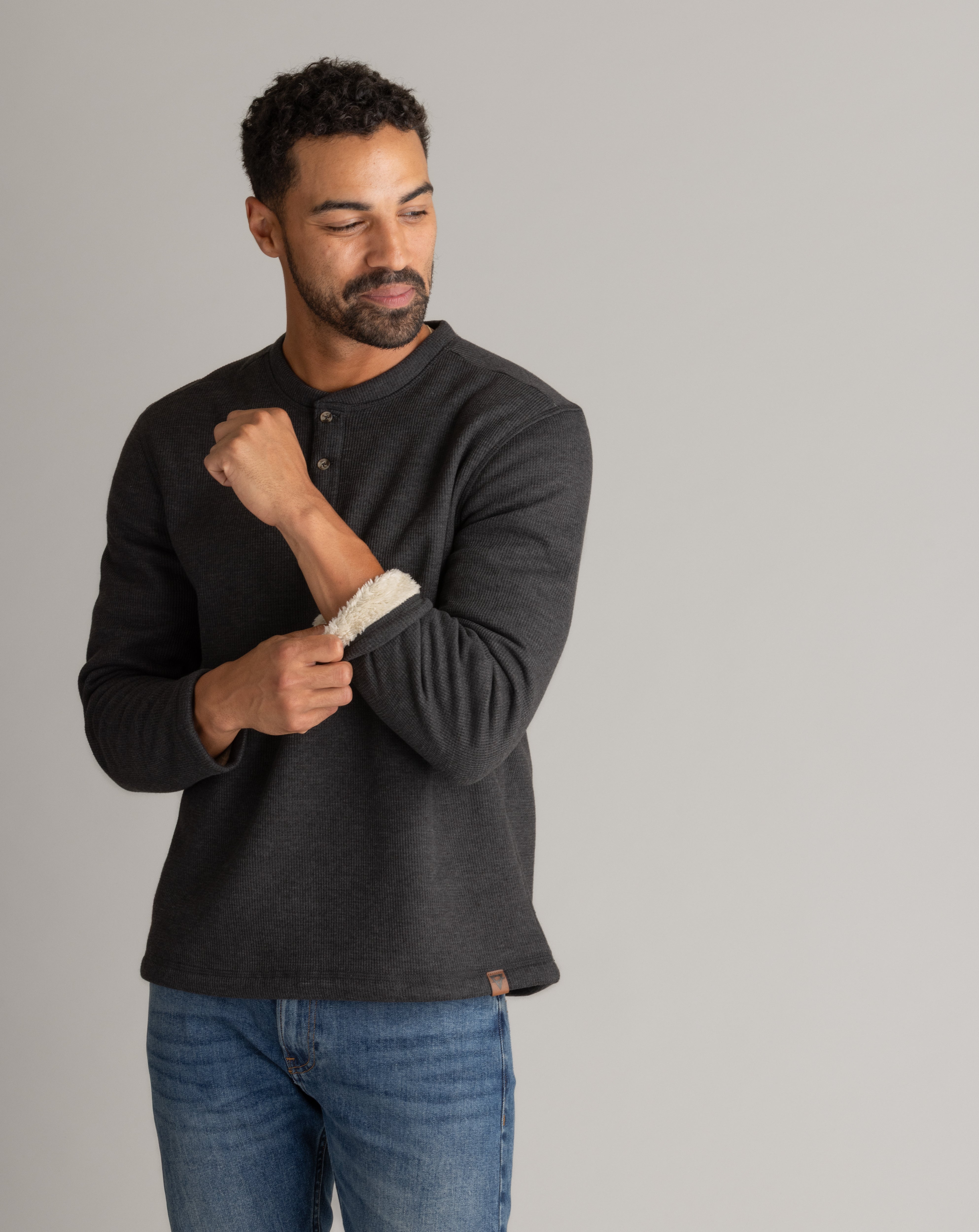 Men's Fireside Sherpa Lined Waffle Henley - LIV Outdoor