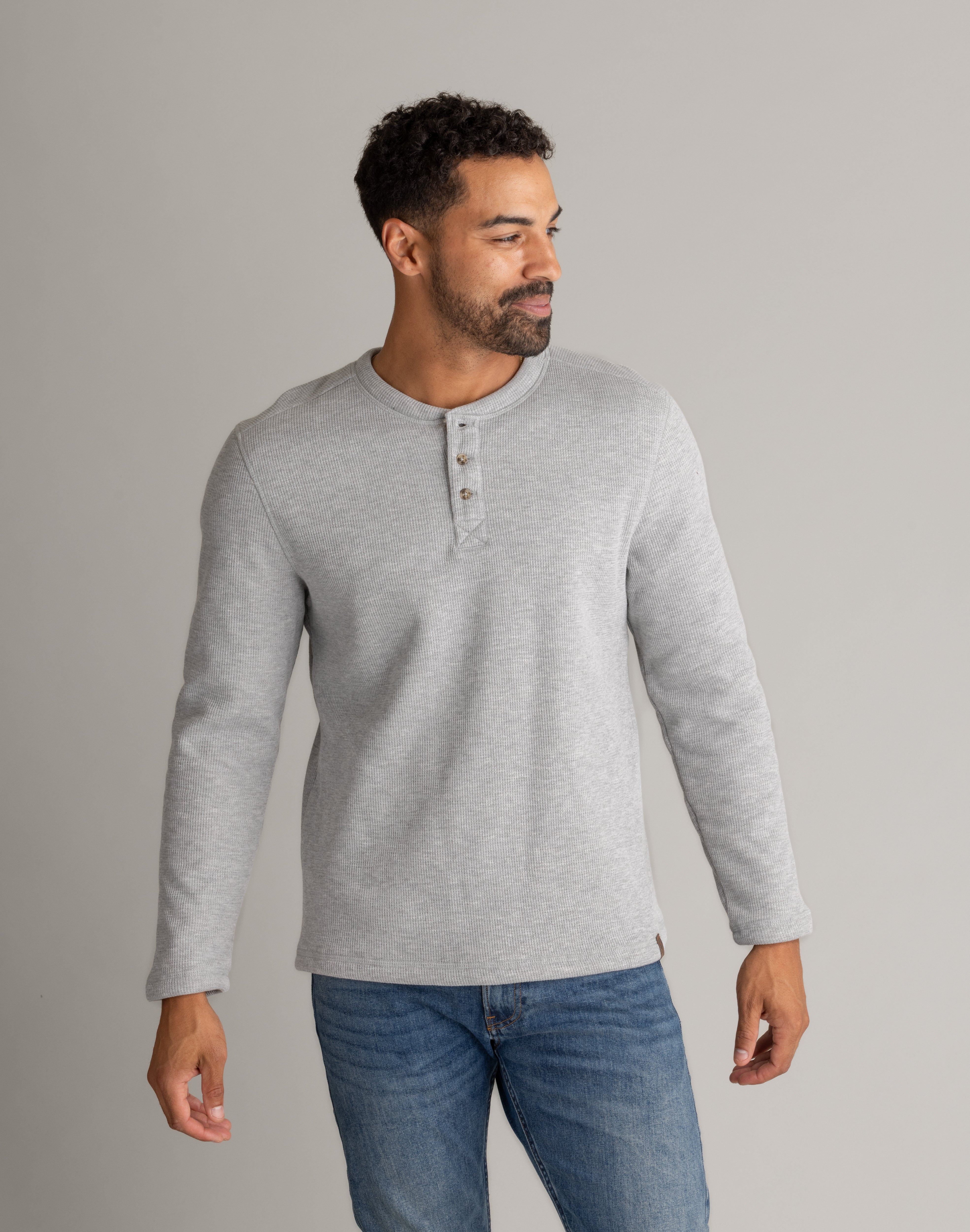 Men's Fireside Sherpa Lined Waffle Henley