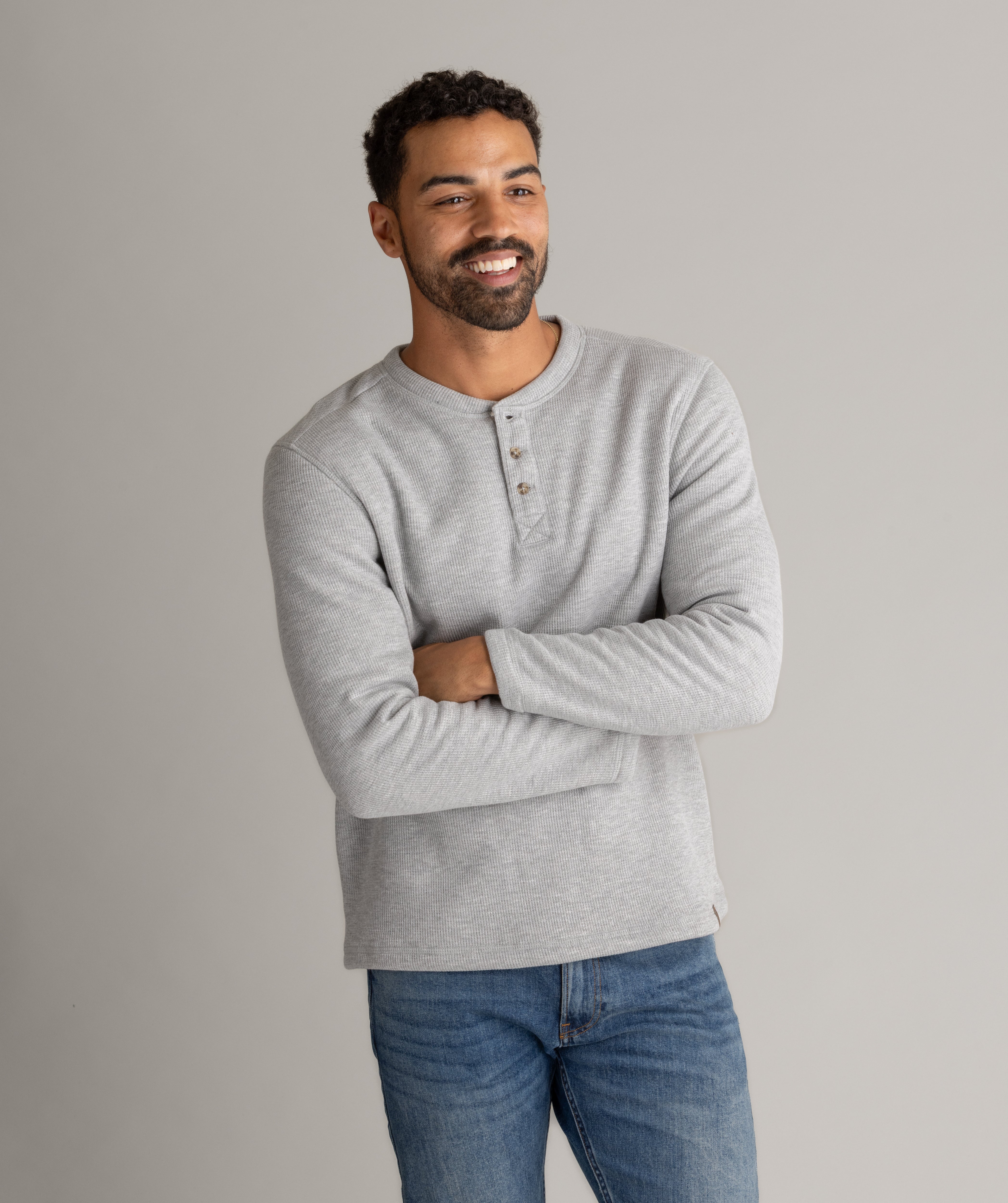 Men's Fireside Sherpa Lined Waffle Henley