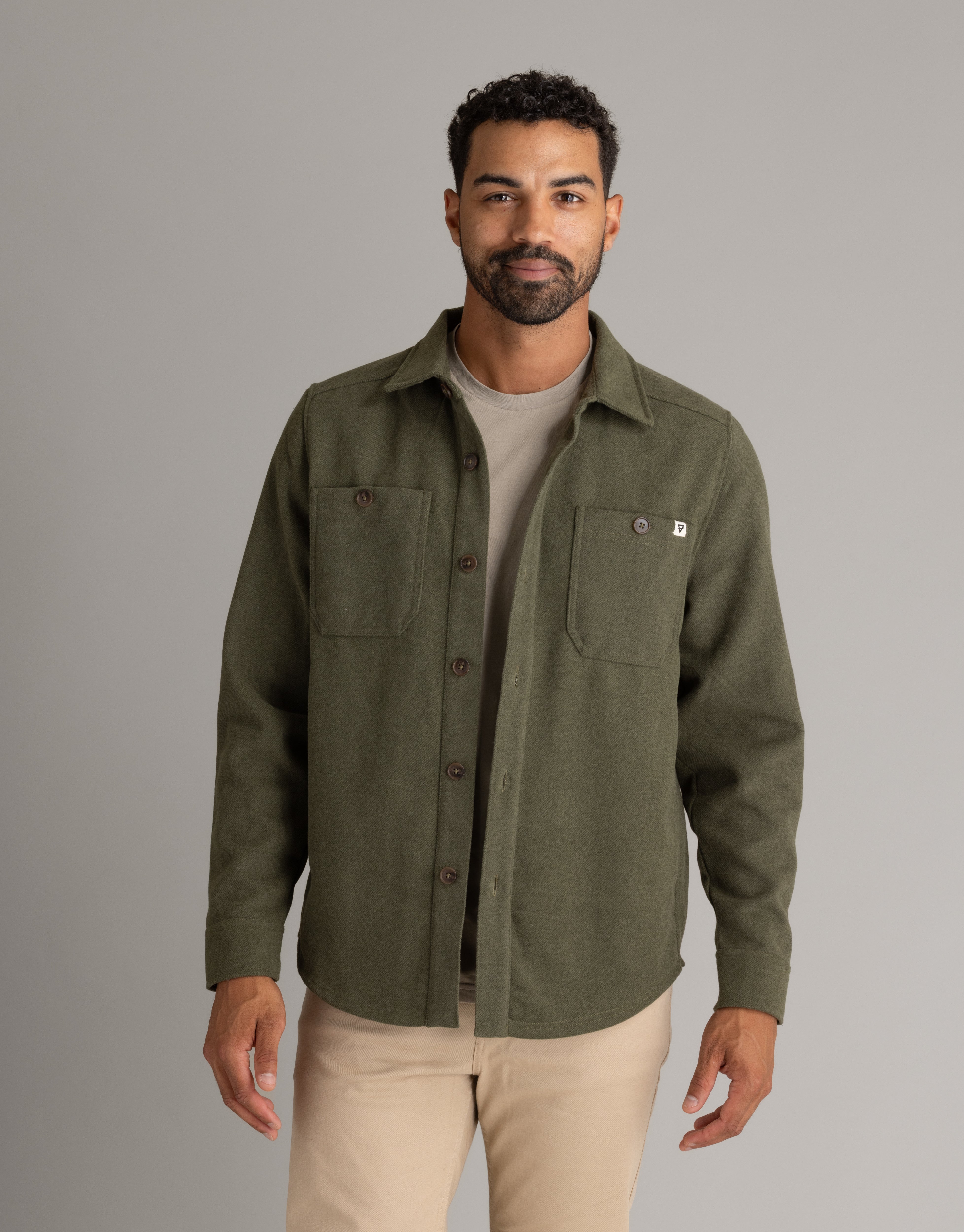 Men's Shay Faux Wool Button Down Jacket - LIV Outdoor