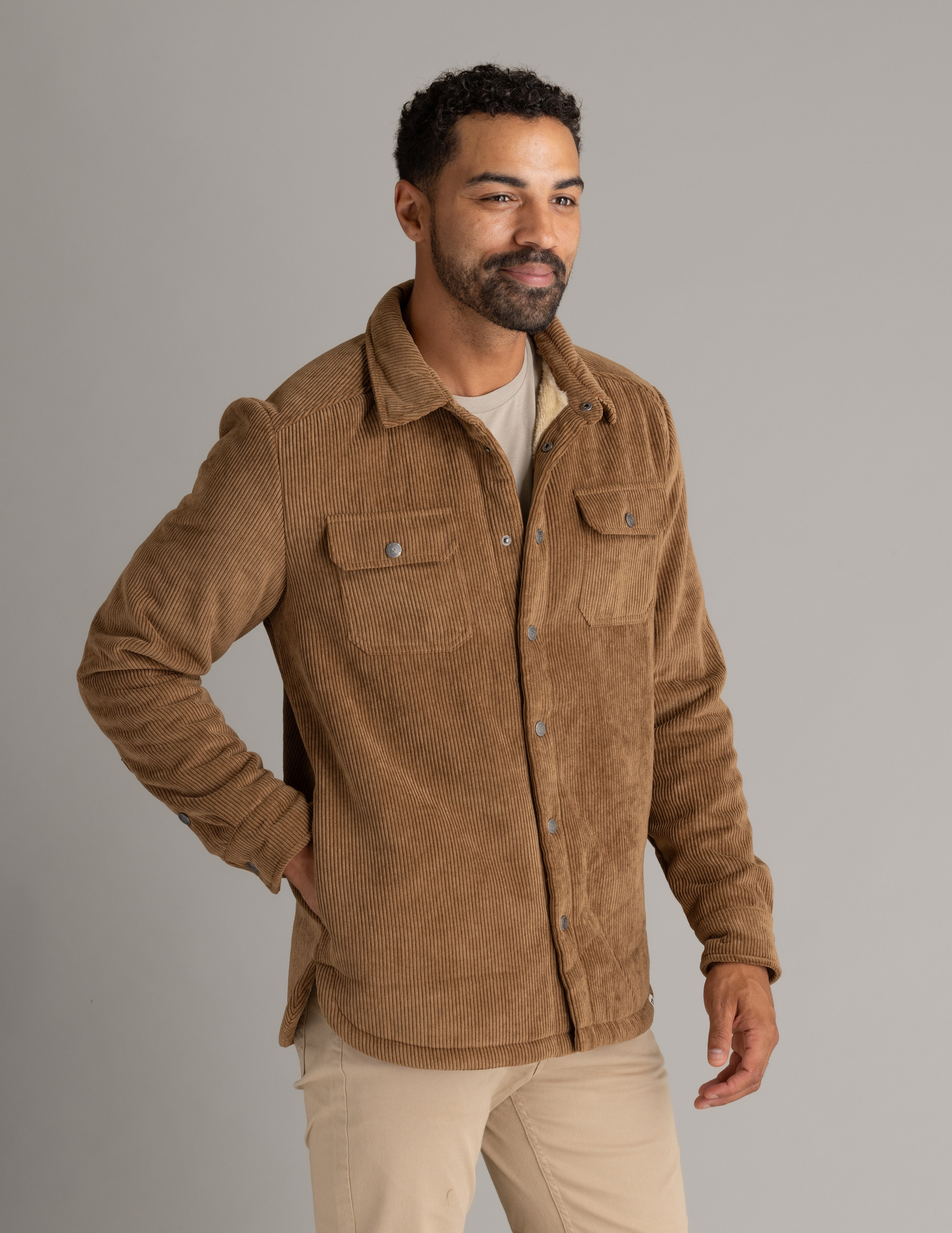 Men's Remy Sherpa Lined Corduroy Shirt Jacket - LIV Outdoor