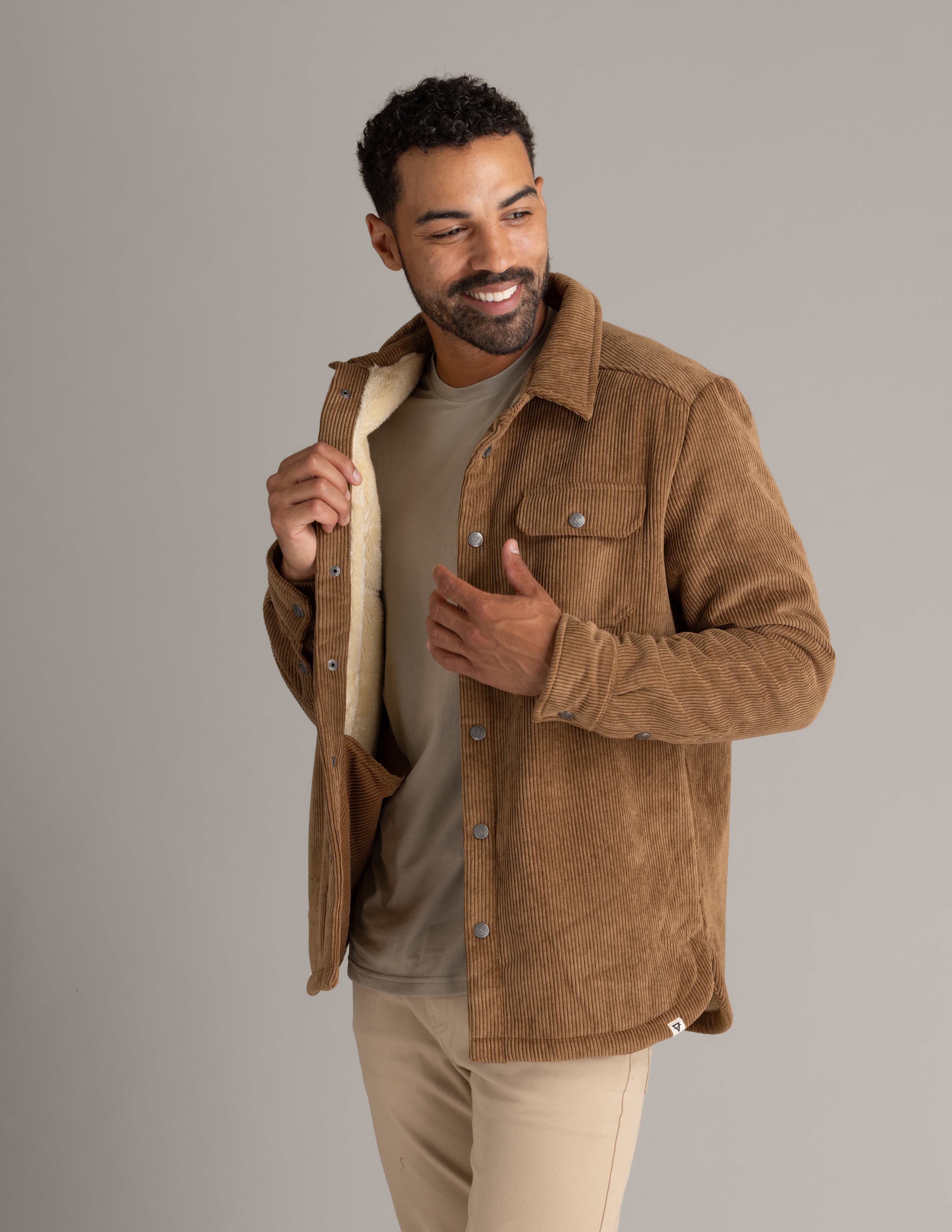 Men's Remy Sherpa Lined Corduroy Shirt Jacket - LIV Outdoor