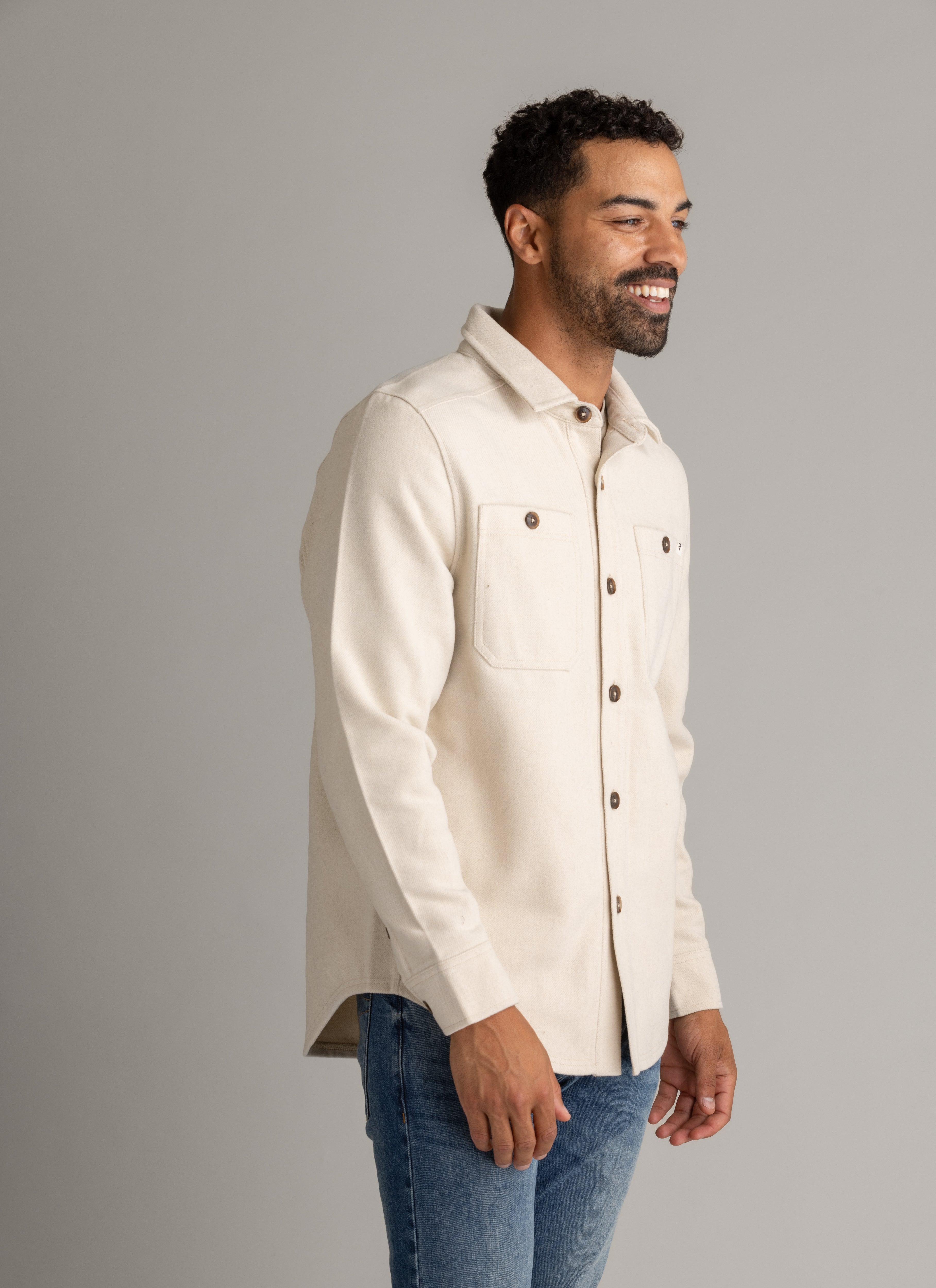 Men's Shay Faux Wool Button Down Jacket - LIV Outdoor